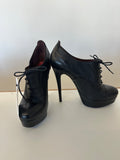 Scarpe Pelle Ballin Nere Plateu Francesine N 38.5