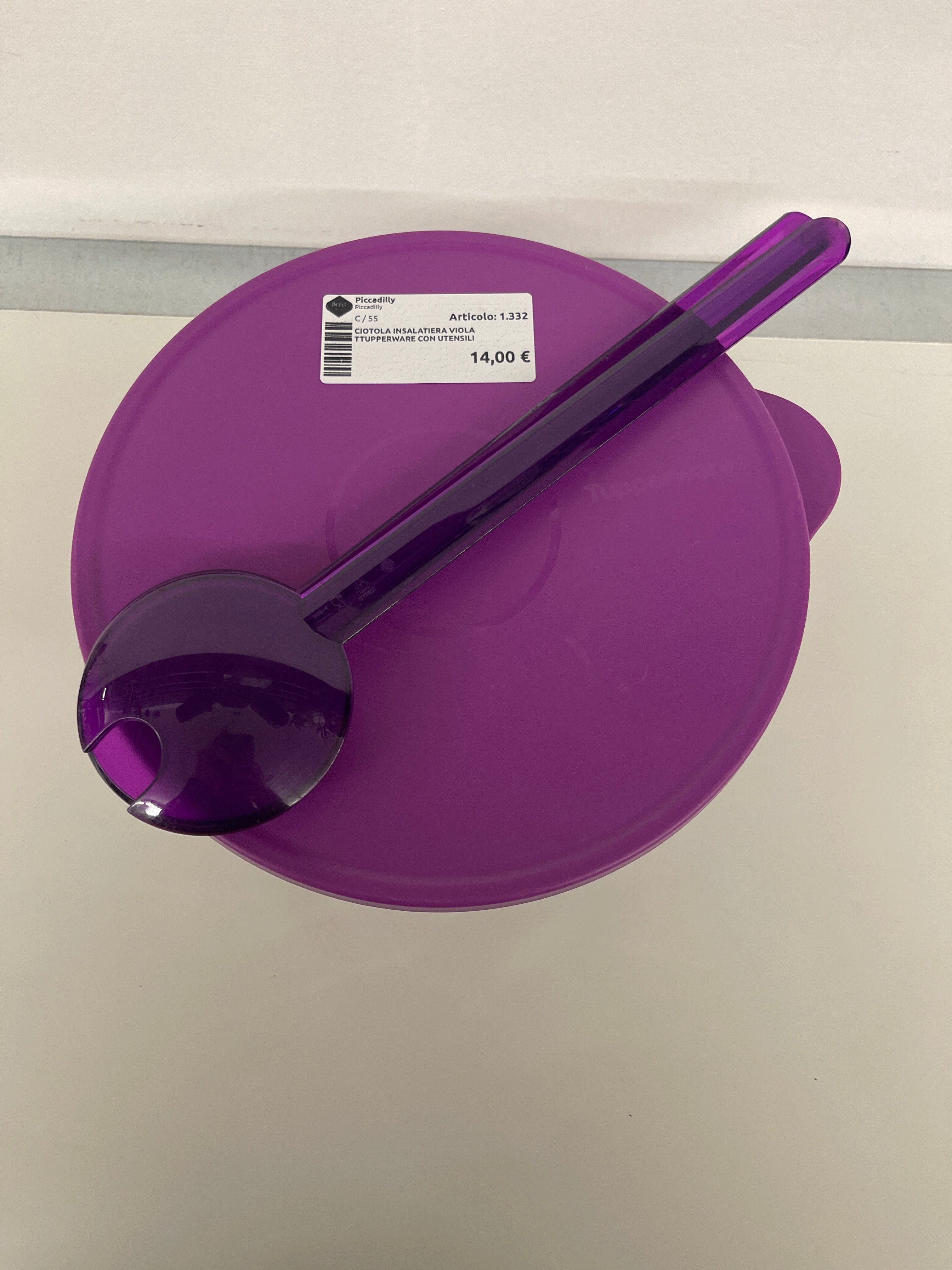 Ciotola Insalatiera Viola Ttupperware Con Utensili