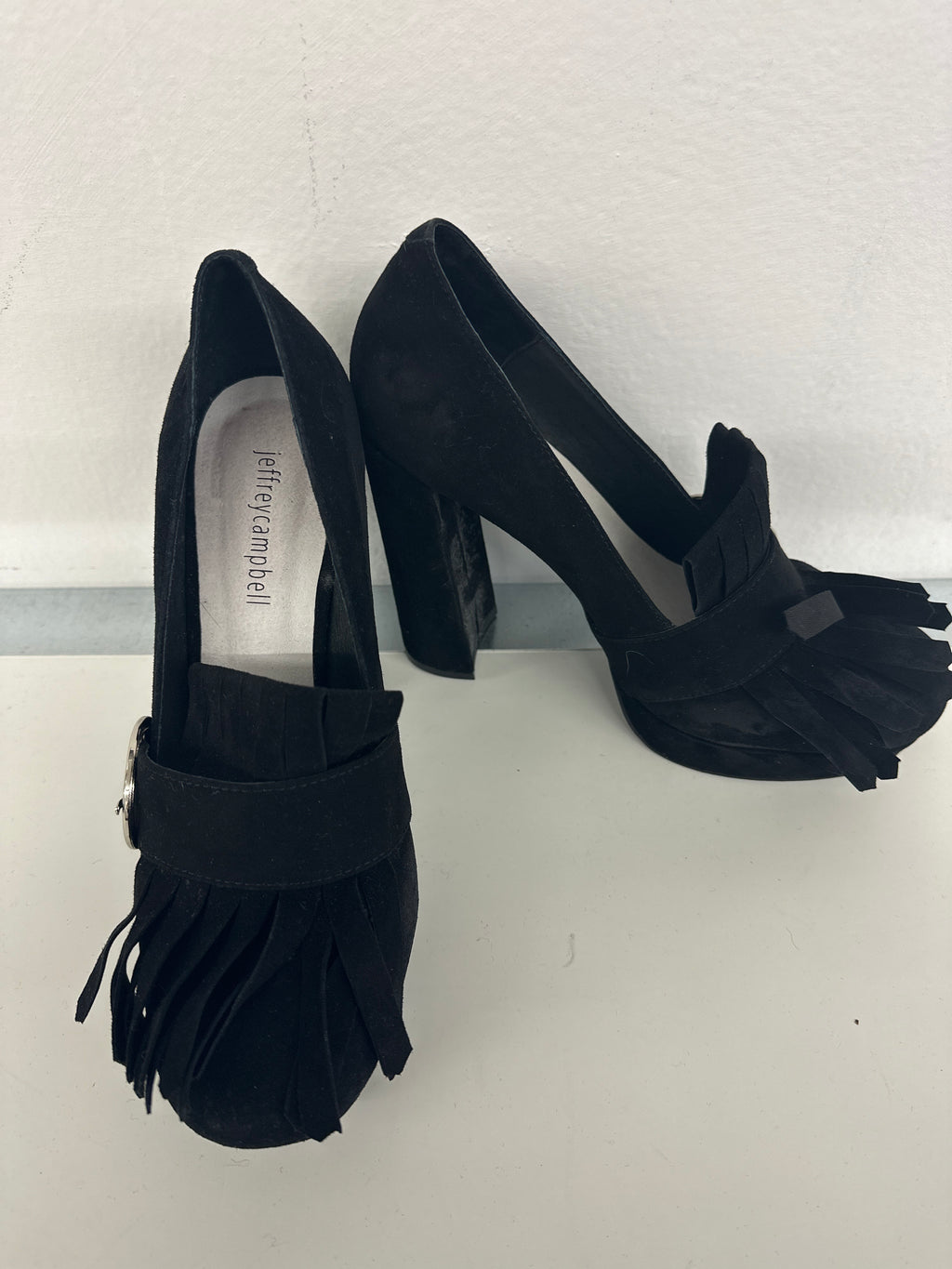 Scarpe Tacco Grosso Frange Jeffrey Campbell N 38
