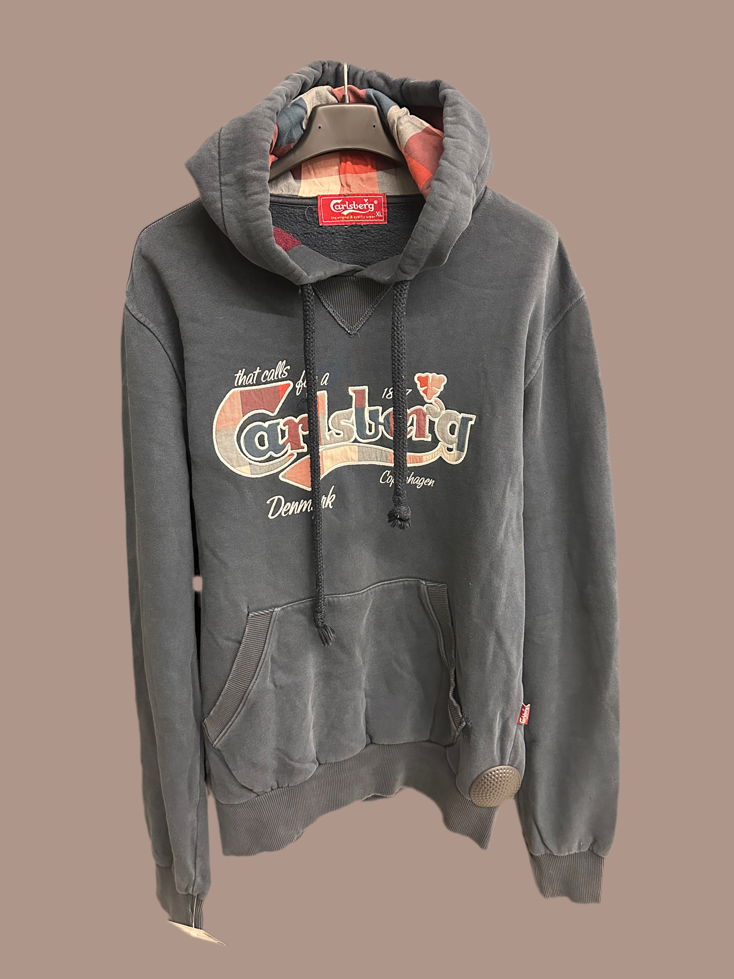 Felpa U Con Cappuccio Blu Carlsberg Tg Xl