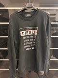 Felpa Nera Scritte Diesel Tg L