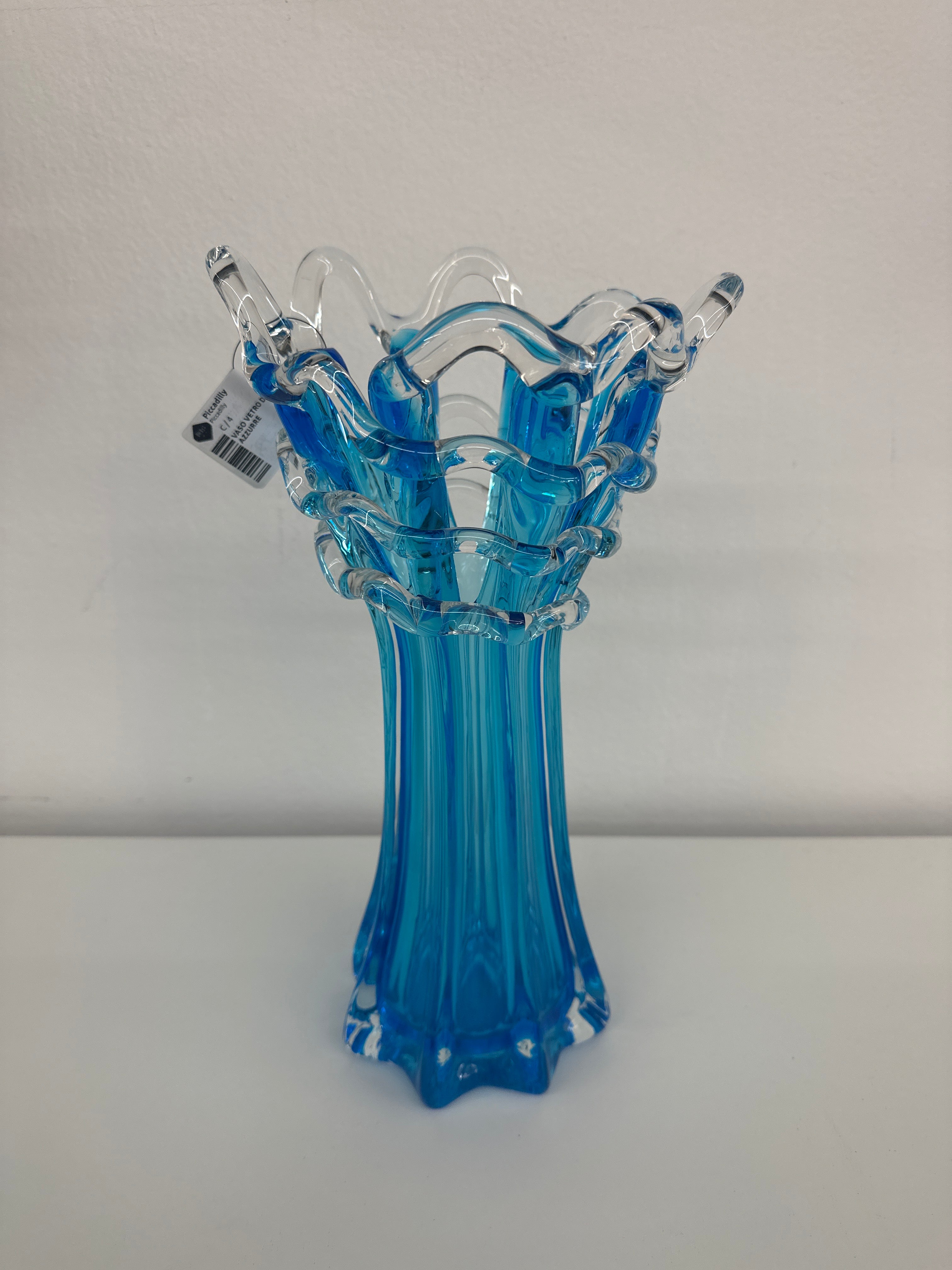 Vaso Vetro Di Murano Tobnalita' Azzurre