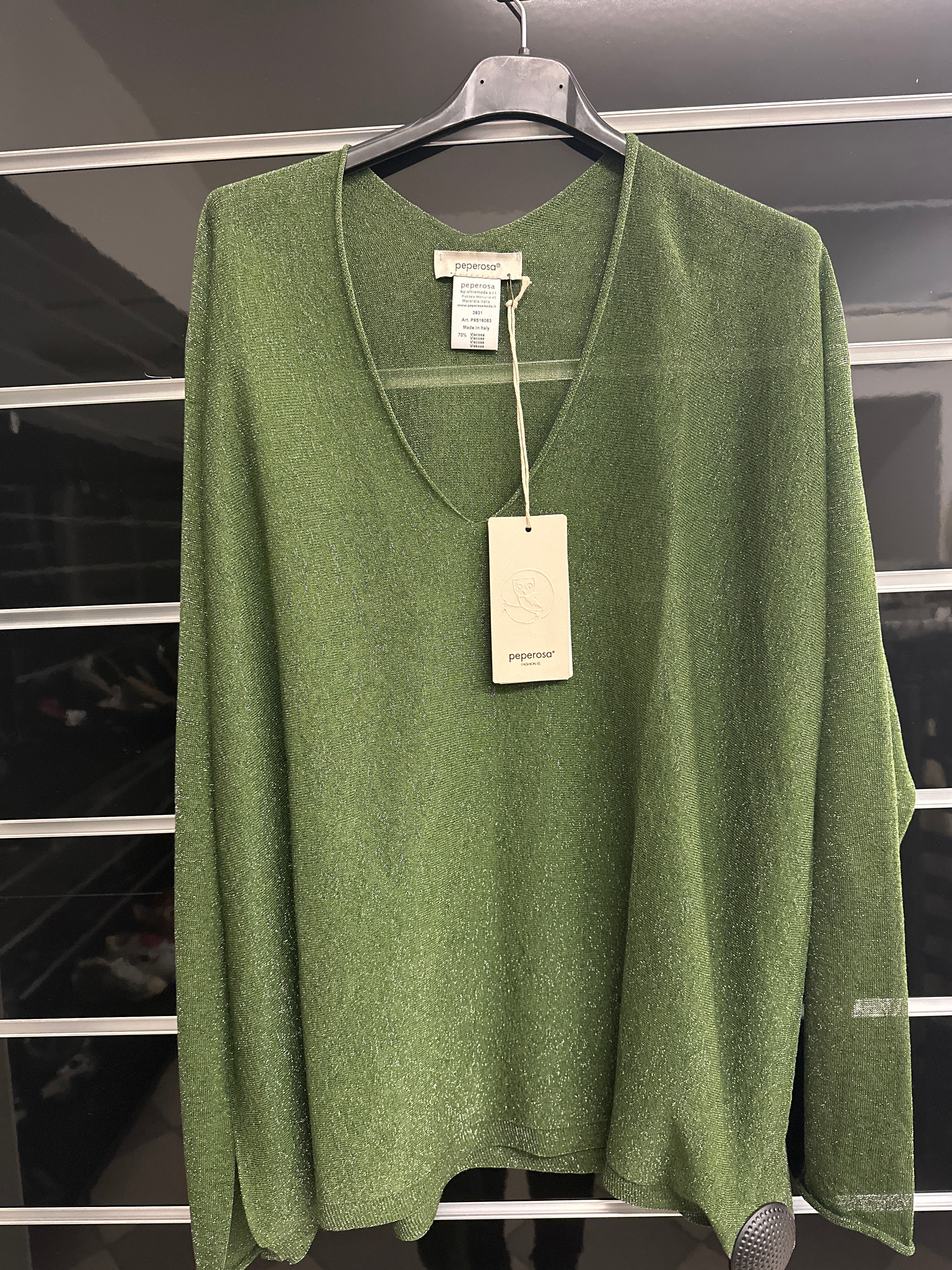 Maglietta Donna Velata Brilli Verde Tg 44 Peperosa Nuovo Con Etichetta