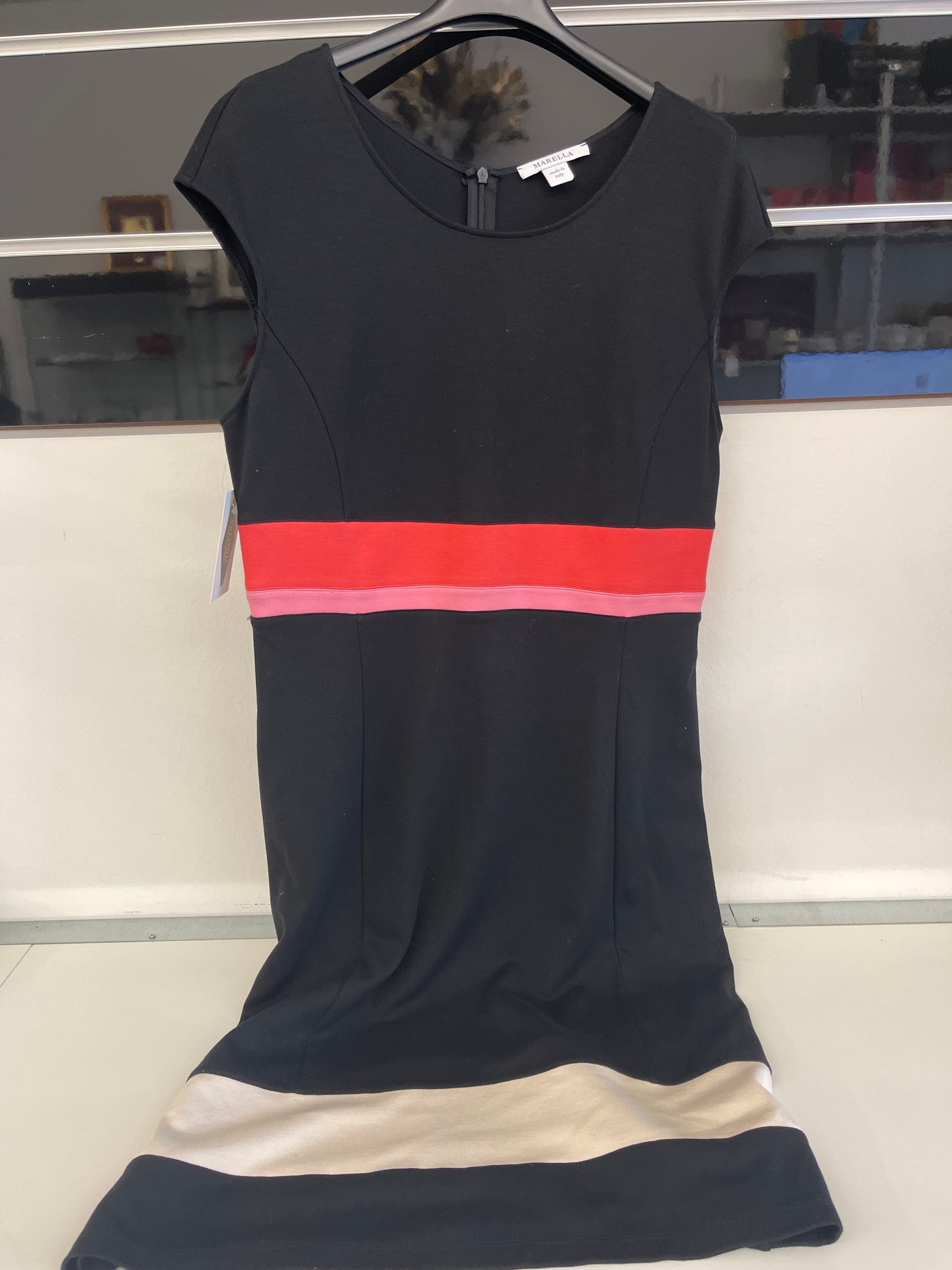 Abito Nero Fascia Rosa Marellatg 46