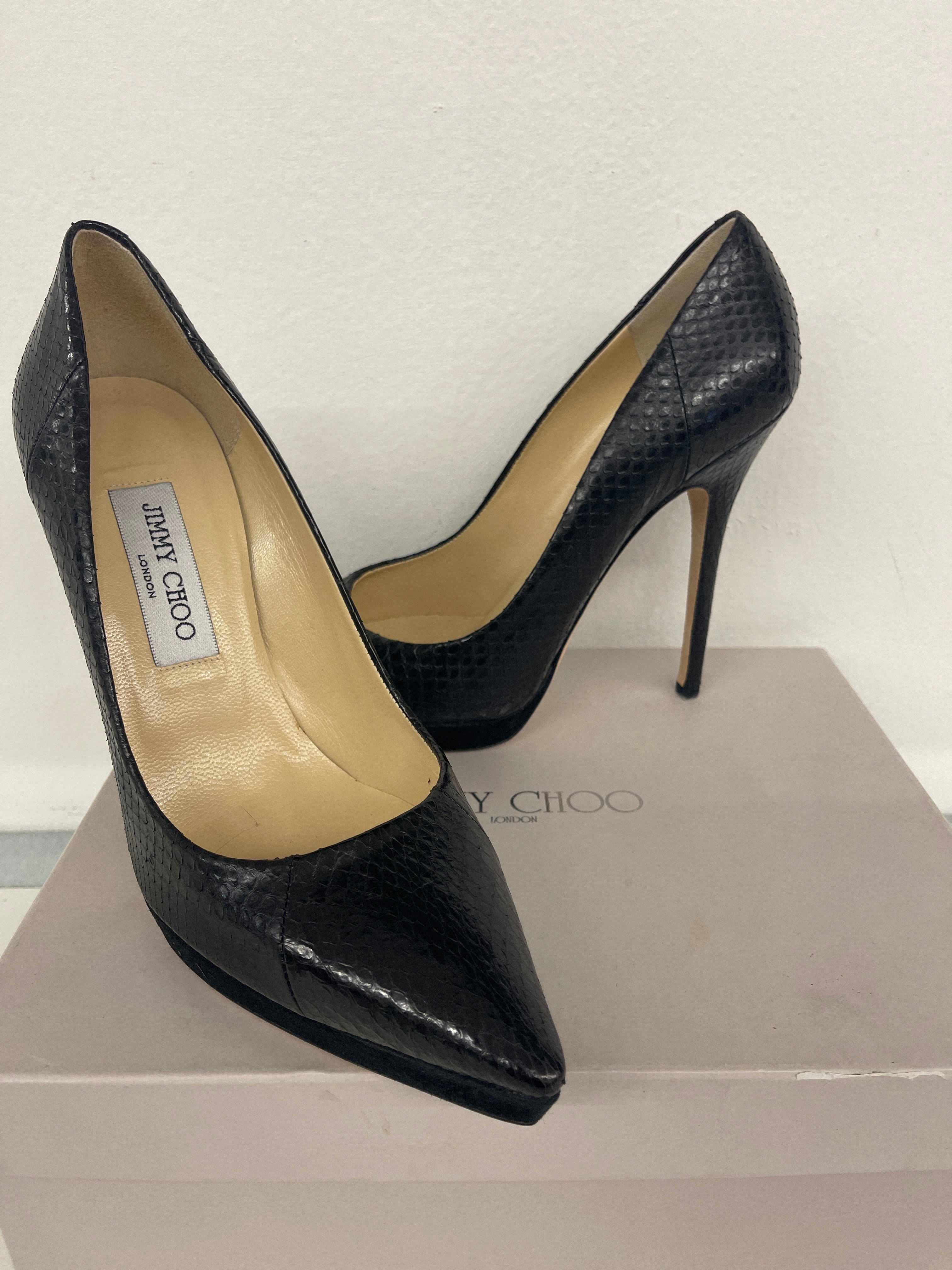 Scarpe Tacco Decollette Jimmy Choo N 39 Nere Pelle