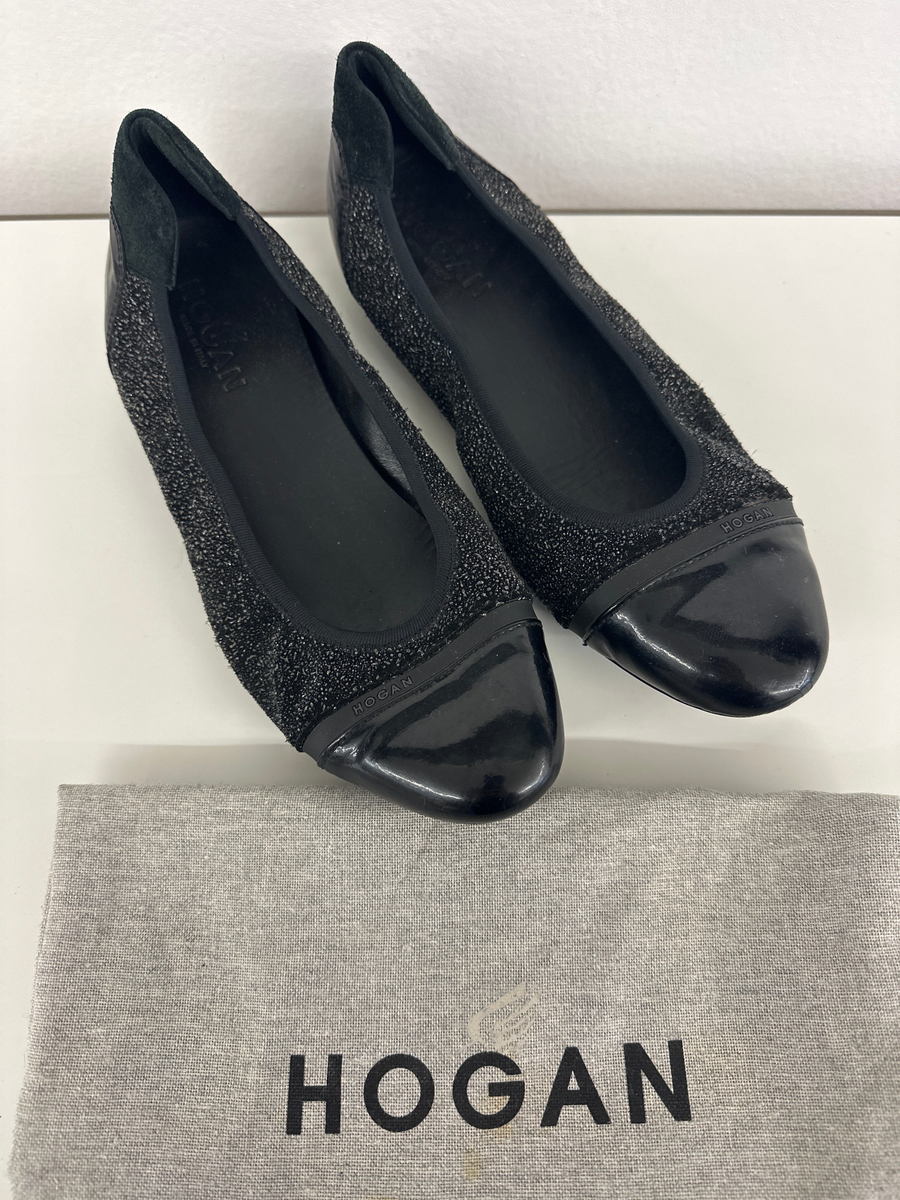 Ballerine Nere Pelle Brilli Hogan  38