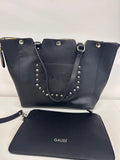 Borsa Nera/gialla Reversibile Gaudì Pelle Saffiano
