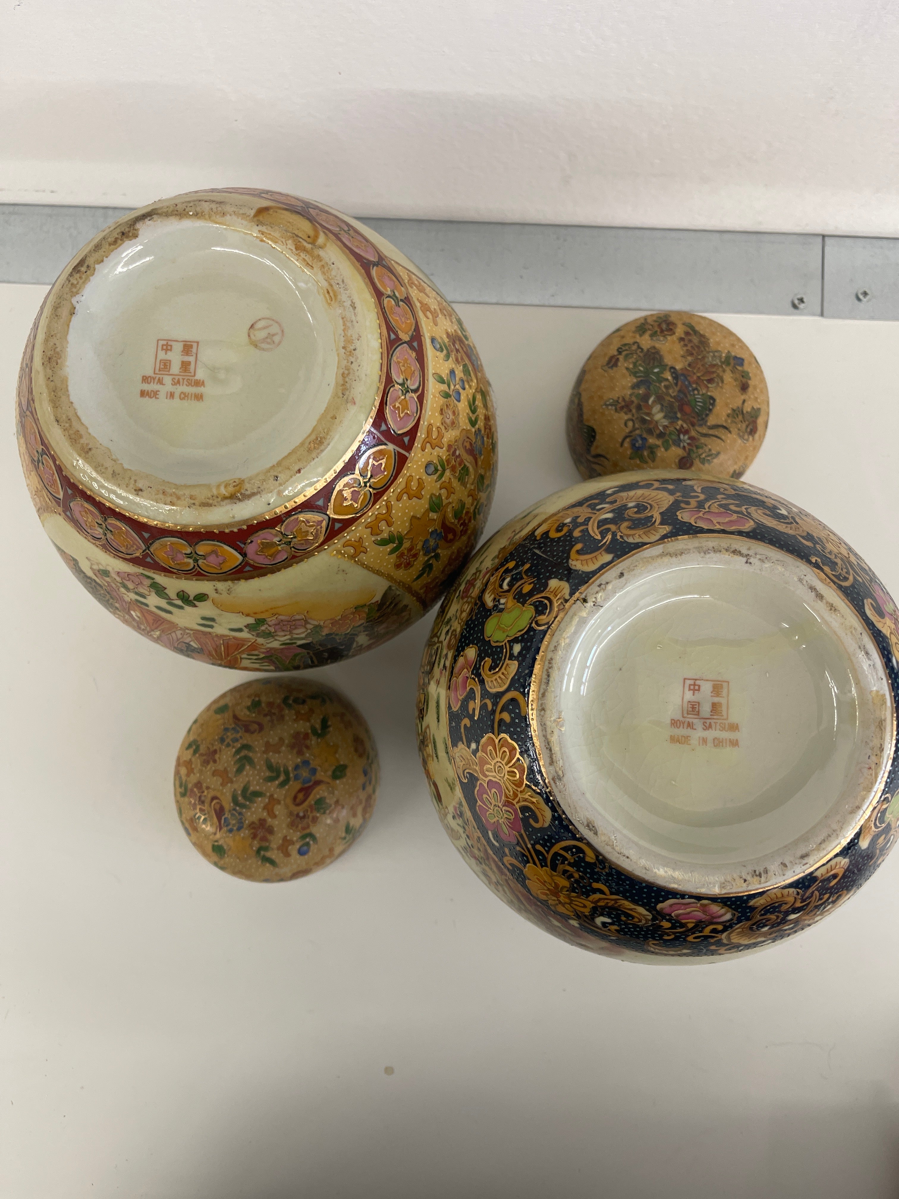 Coppia Vaso Orientale Made In China Royal Satsuma