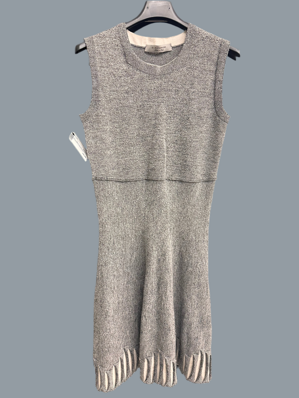 Abito Smanicato Grigio Bianco D. Exterior Tg S Misto Lana