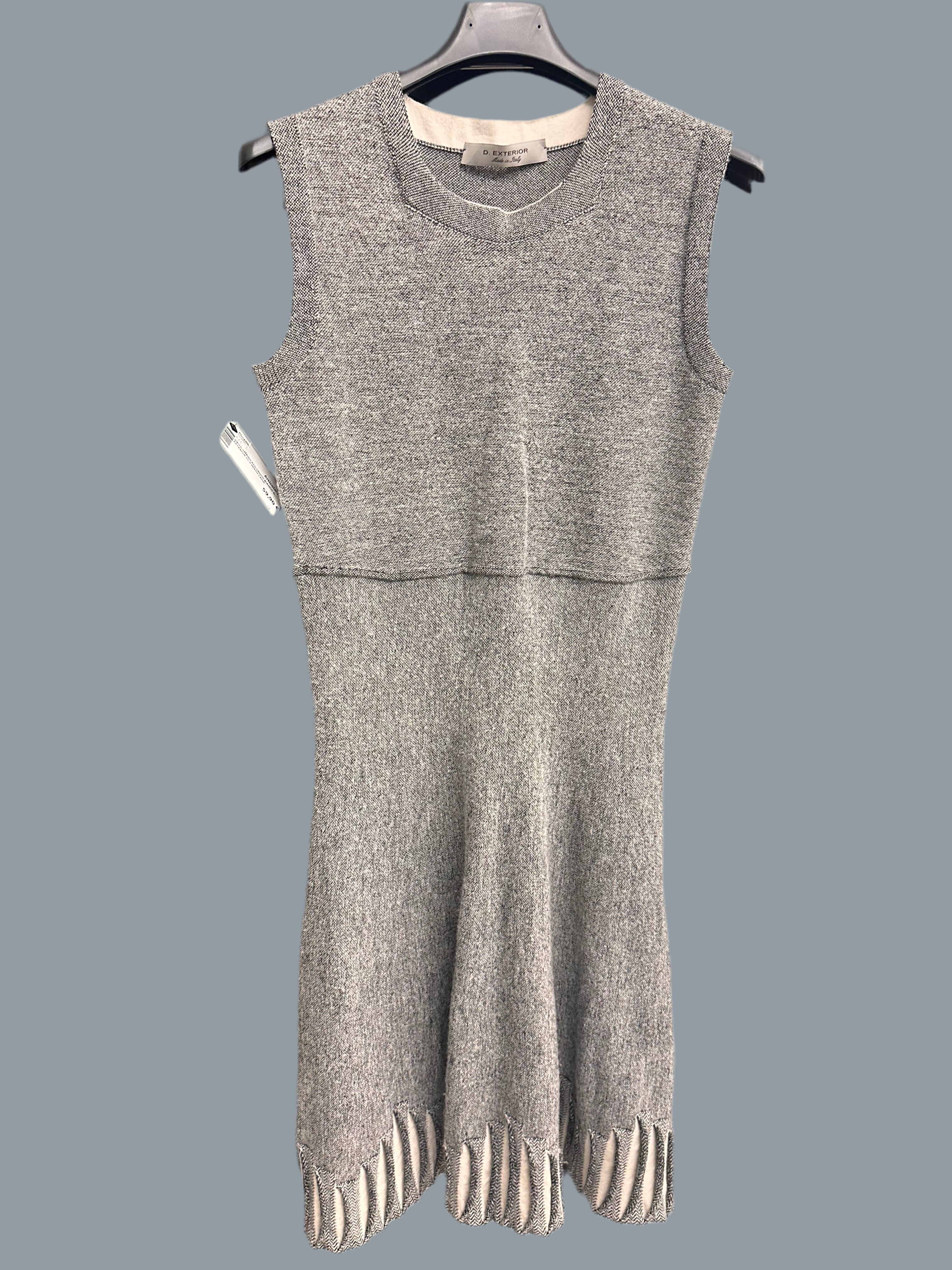 Abito Smanicato Grigio Bianco D. Exterior Tg S Misto Lana