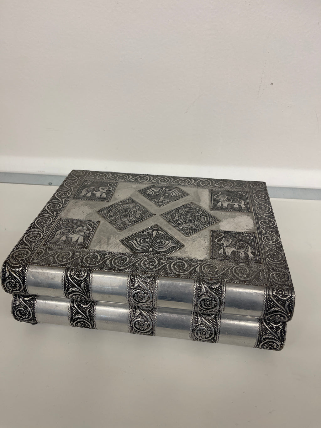 Cofanetto Portagioie Argento Indiano Stile Etnico