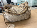 Borsa Fantasia Floreale Beige Tessuto E Pelle Nalù