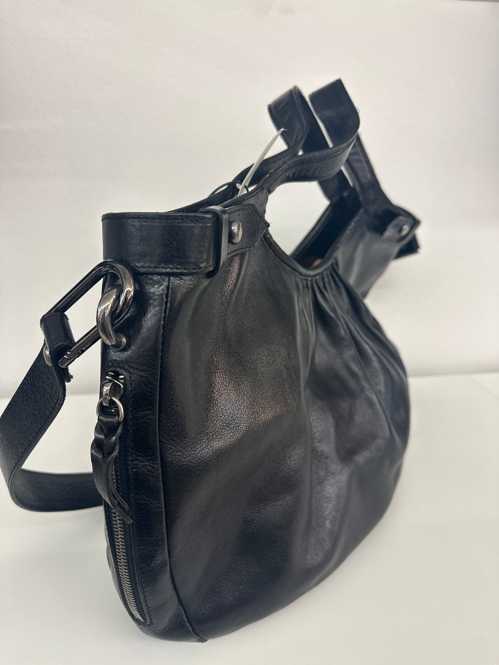 Borsa Nera Con Tracolla Pelle Costume National