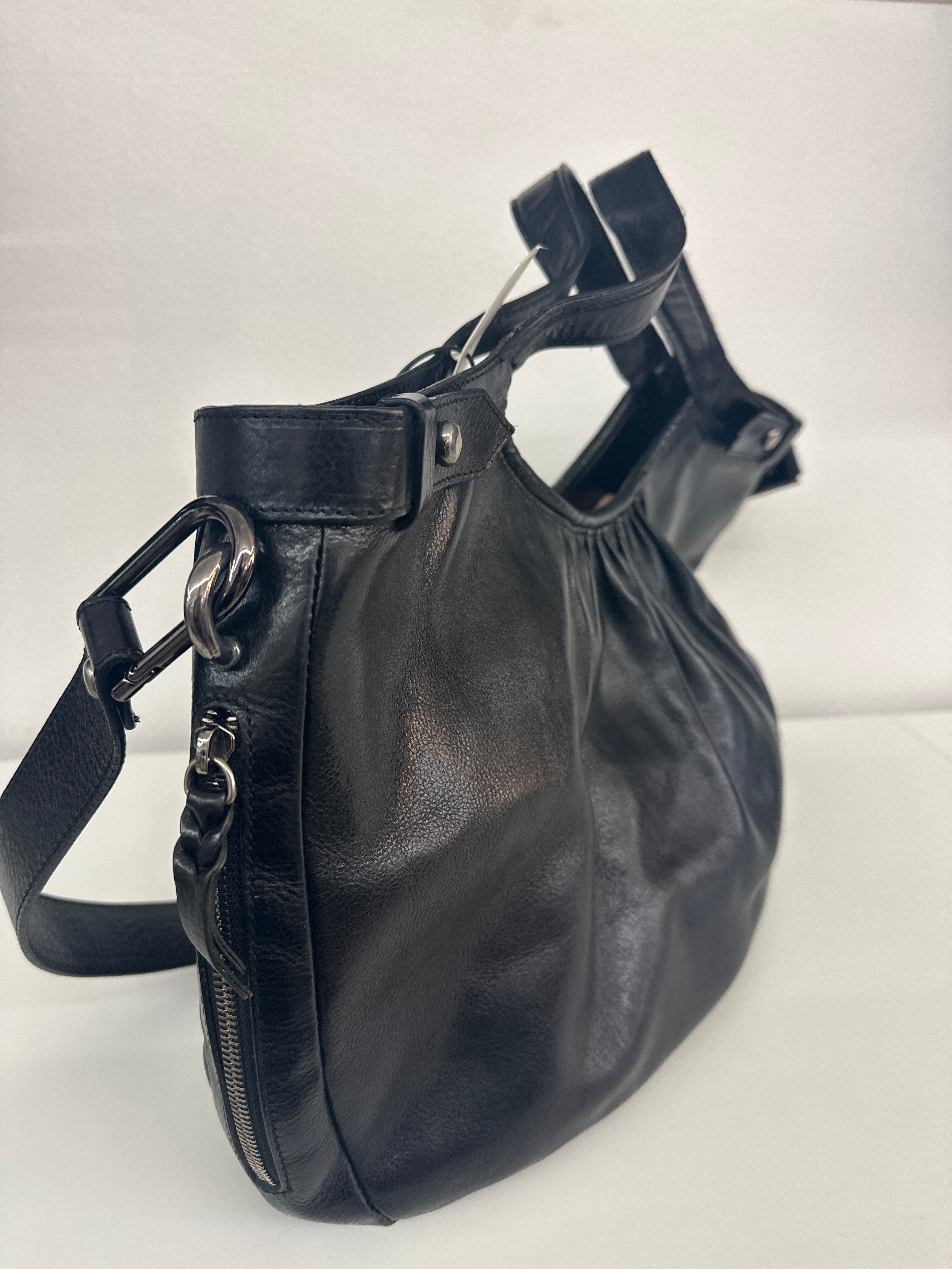 Borsa Nera Con Tracolla Pelle Costume National