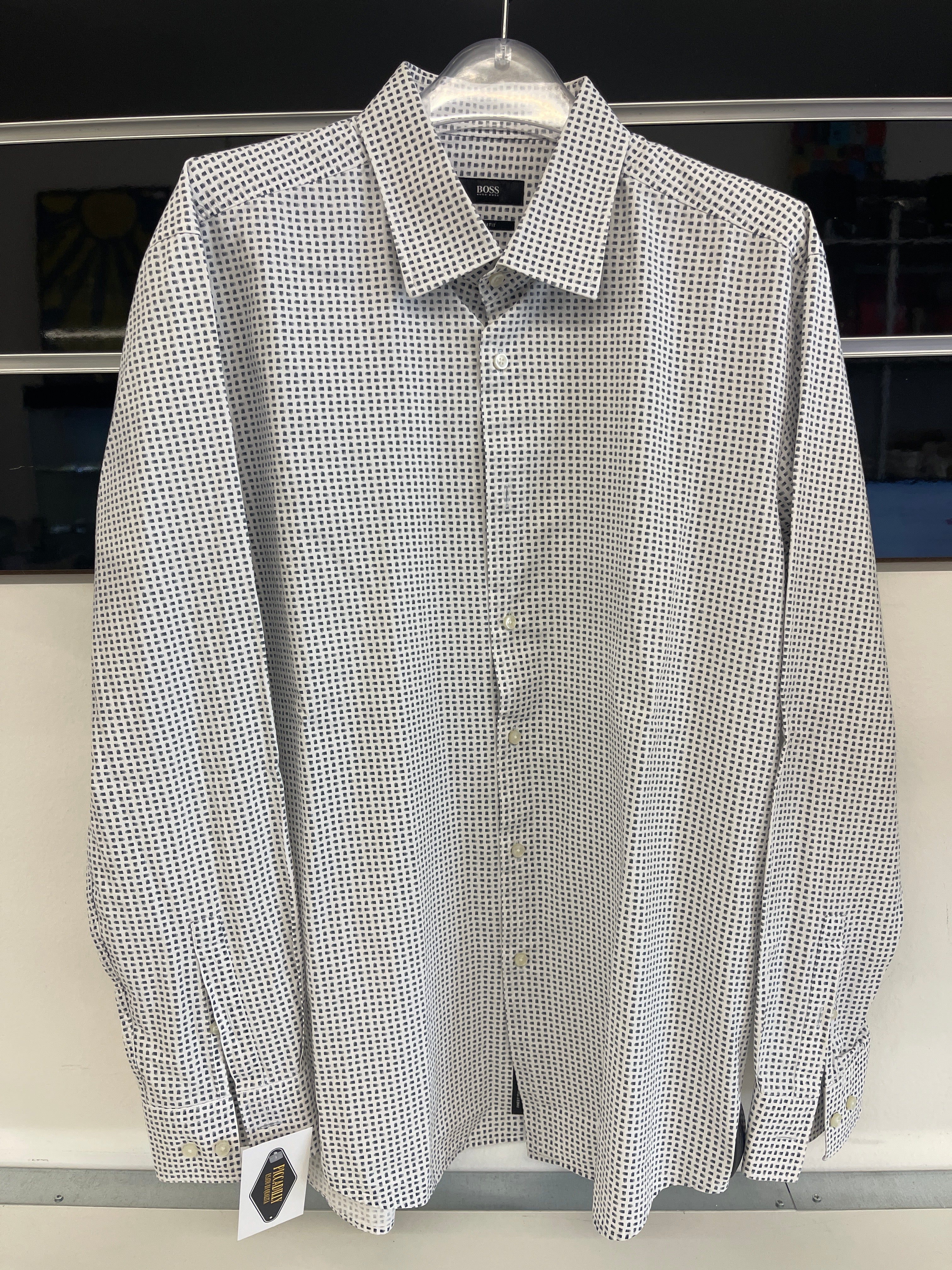 Camicia Uomo Nianca Grigia Boss Tg 48 Circa