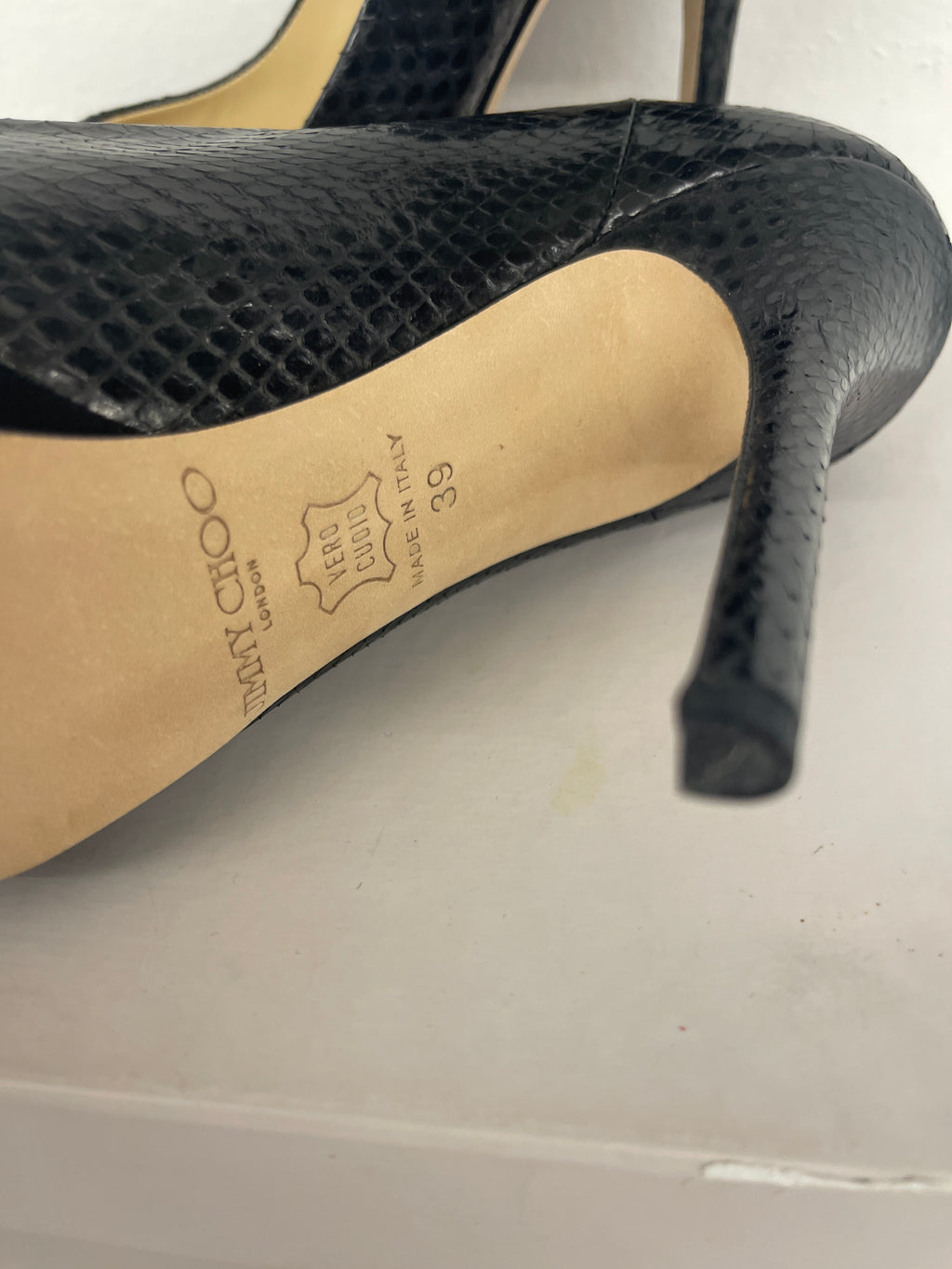 Scarpe Tacco Decollette Jimmy Choo N 39 Nere Pelle