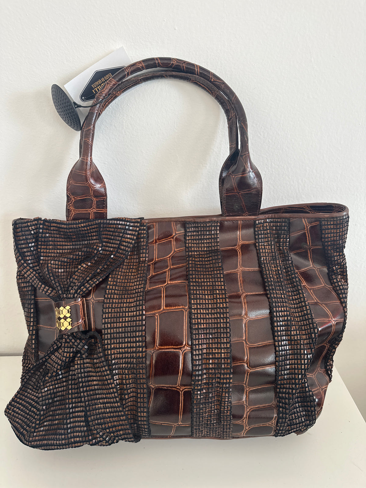 Borsa In Pelle Marrone Borsa Wilma Spagli