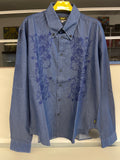 Camicia Uomo Blu Ricamo Blu Versace Tg Xl