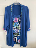 Maxi Maglia Blu Fantasia Floreale Tg Grande