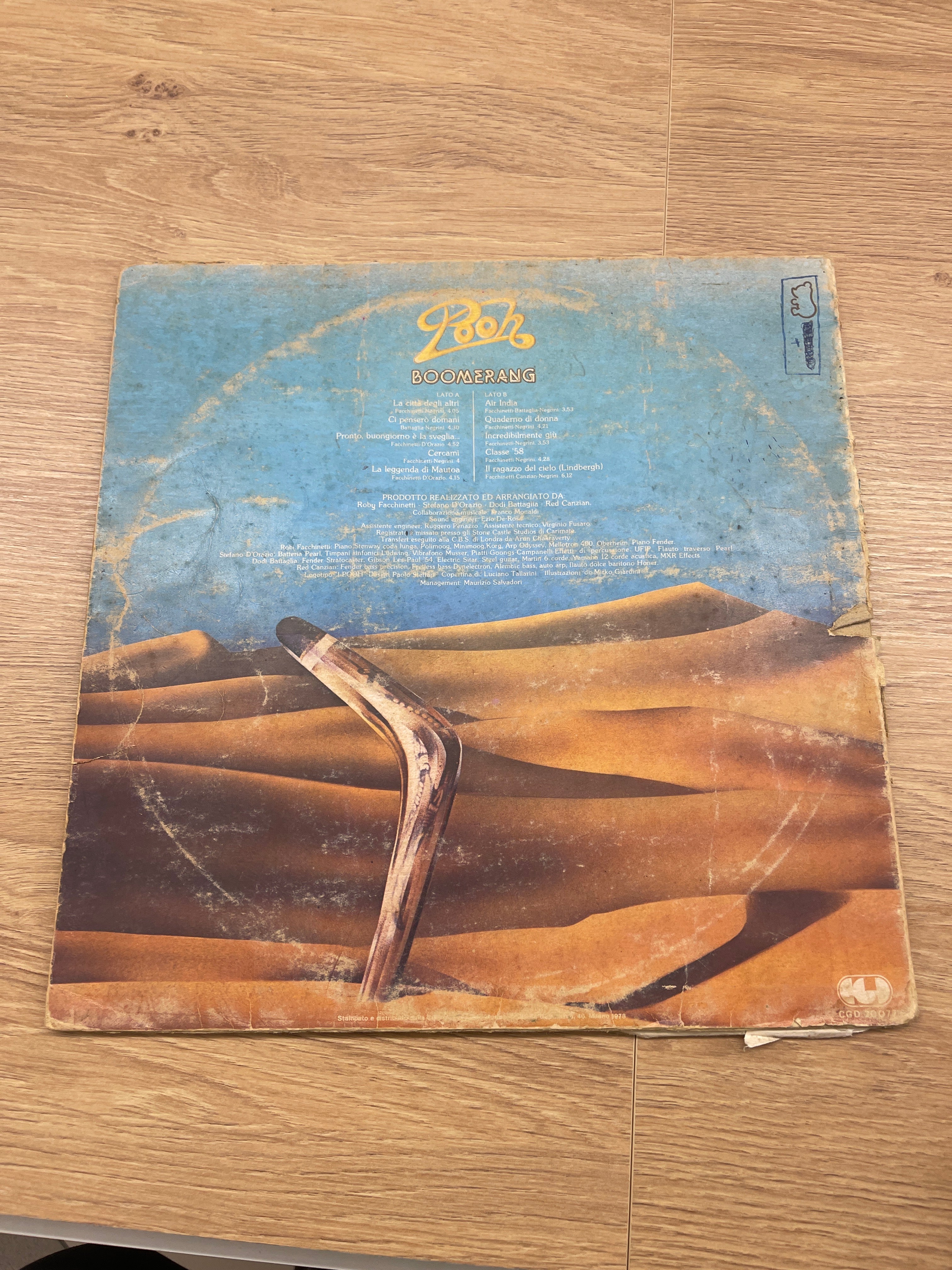 Disco Lp 33 Giri Vinile Pooh –boomerang