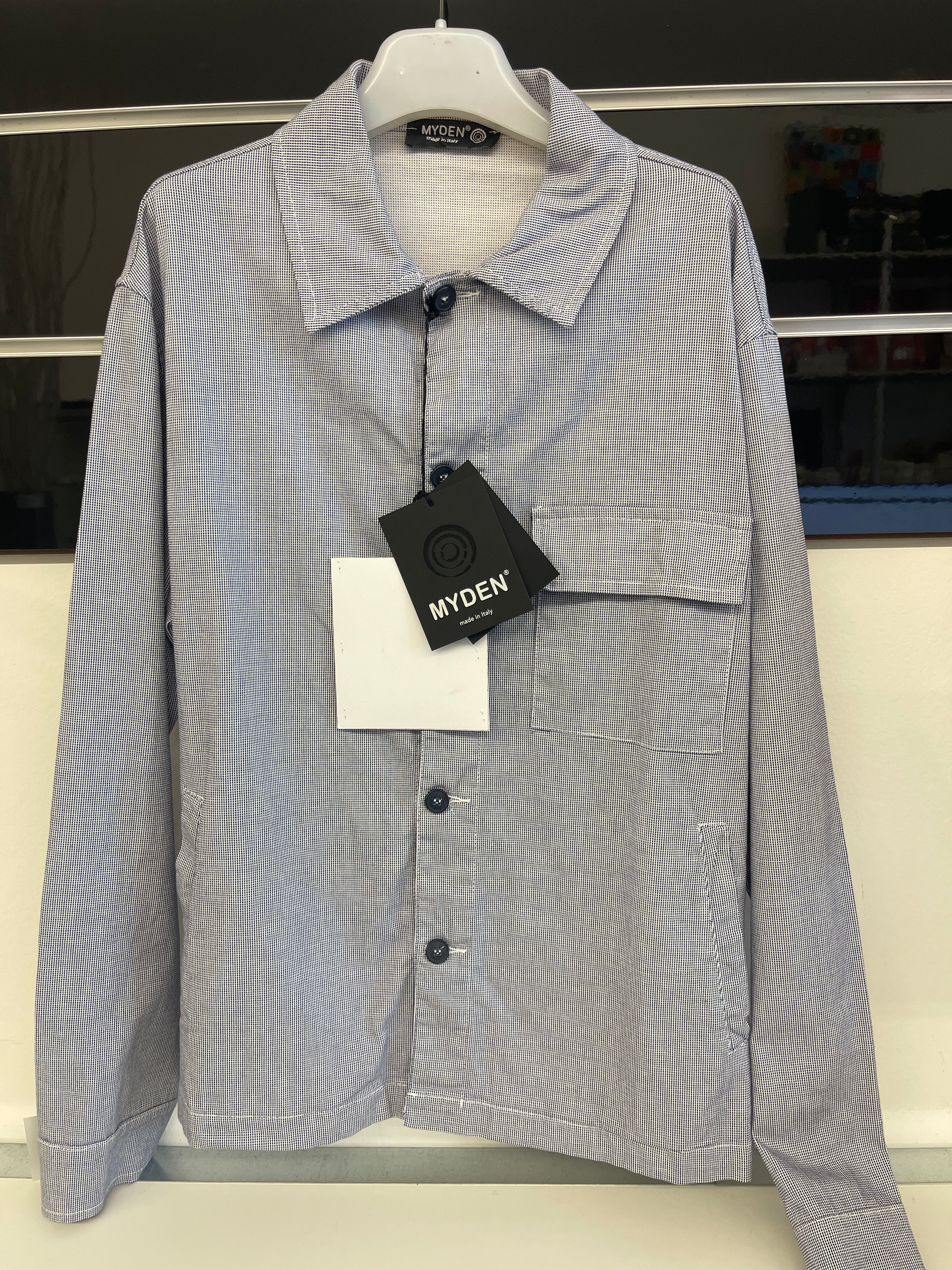 Giacca Cmaicia Uomo Quadrettino Blu Azz Bianco My Eden Tg L Nuovo Con Cartellino