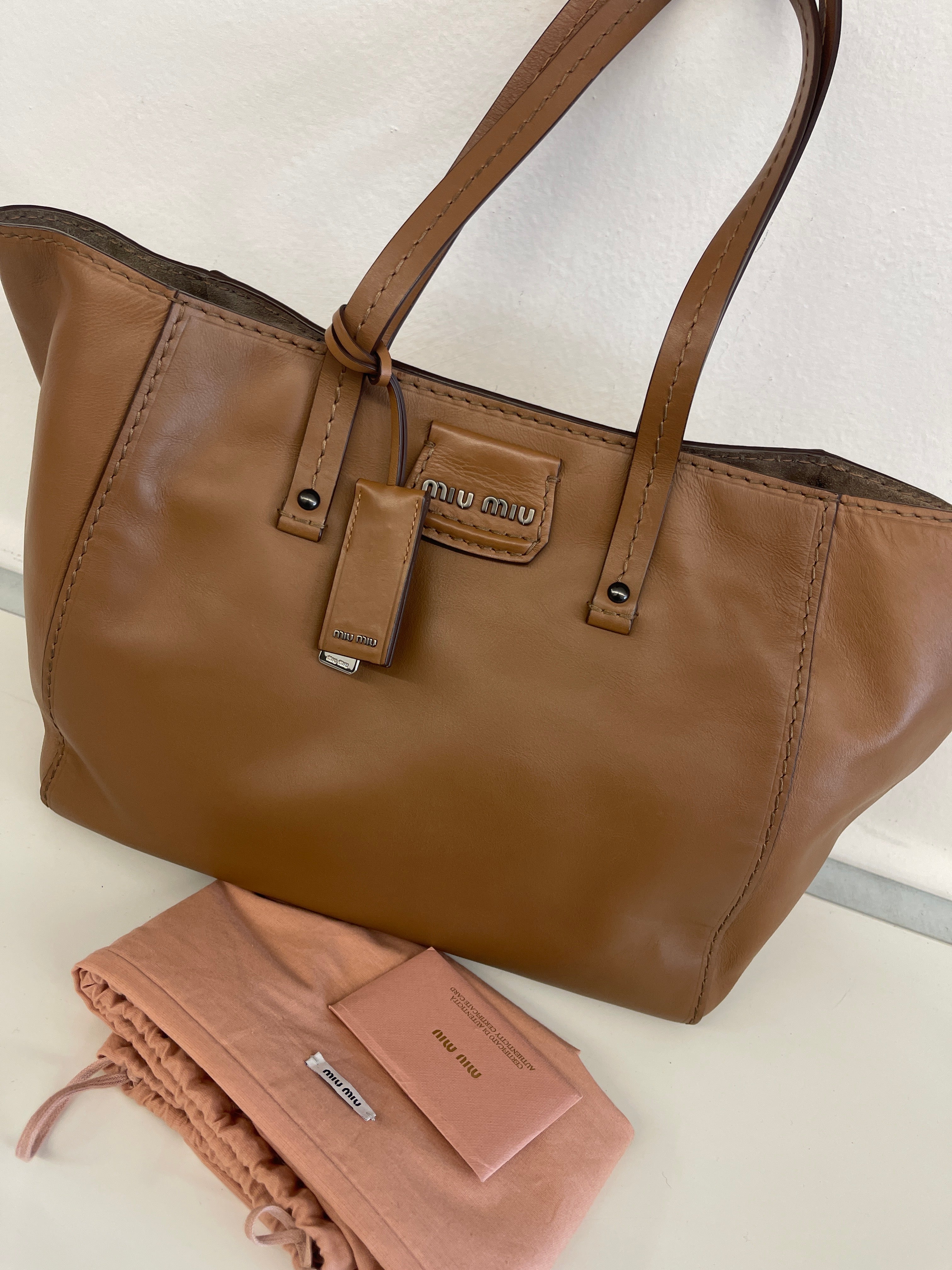 Borsa Tote Miu Miu Rr2000 City In Pelle Di Vitello