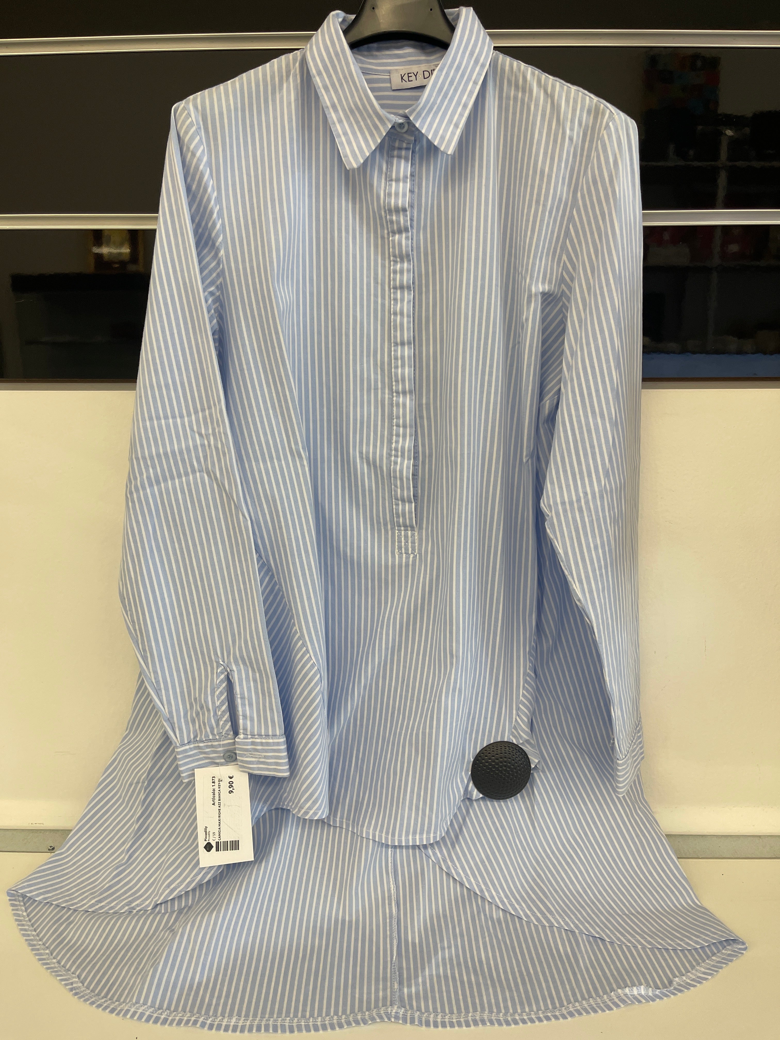 Camicia Maxi Righe Azz Bianca Key-di
