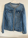 Giubbino In Jeans Applicazione Brilli Tg L