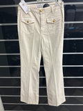 Pantalone Donna Panna Con Taschine Bottoni Dorati Tg 46 Qguapa Nuovo Con Etichetta