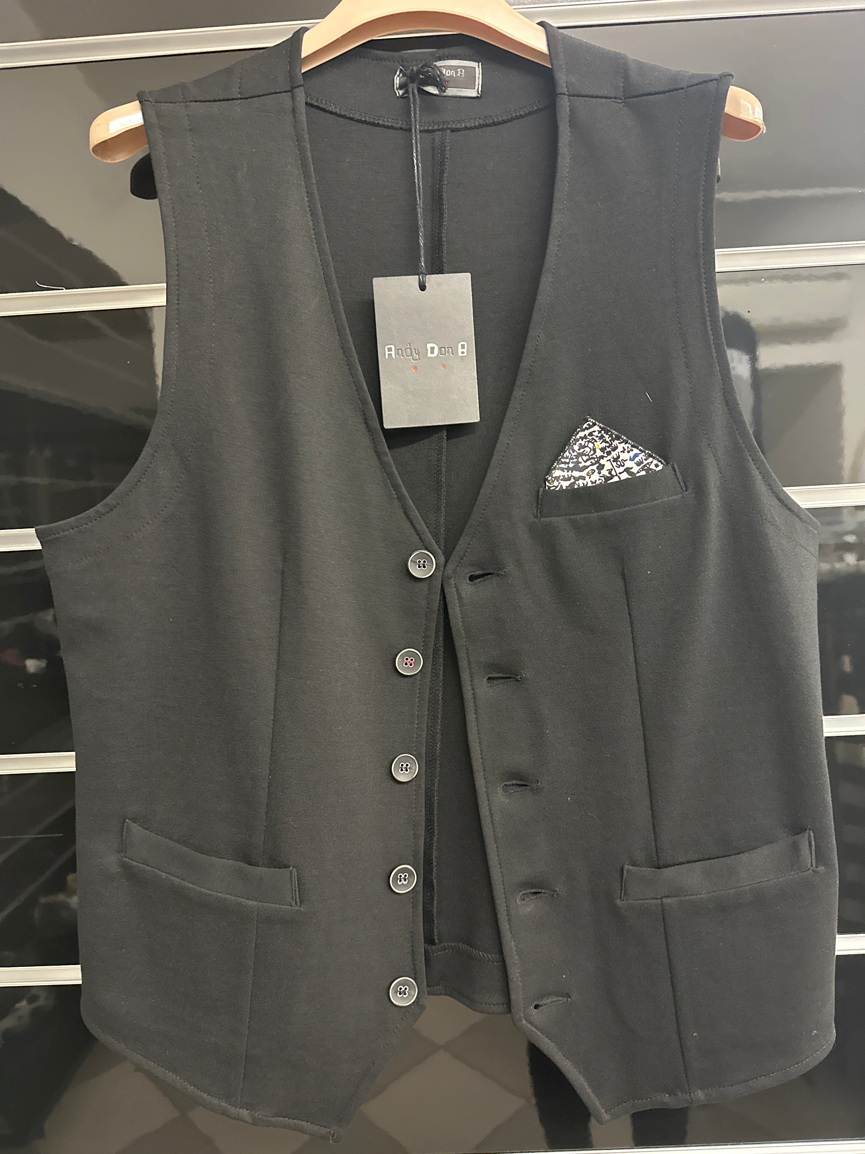 Gilet Nero Uomo Tg L Andy Don8 Nuovo Con Etichetta