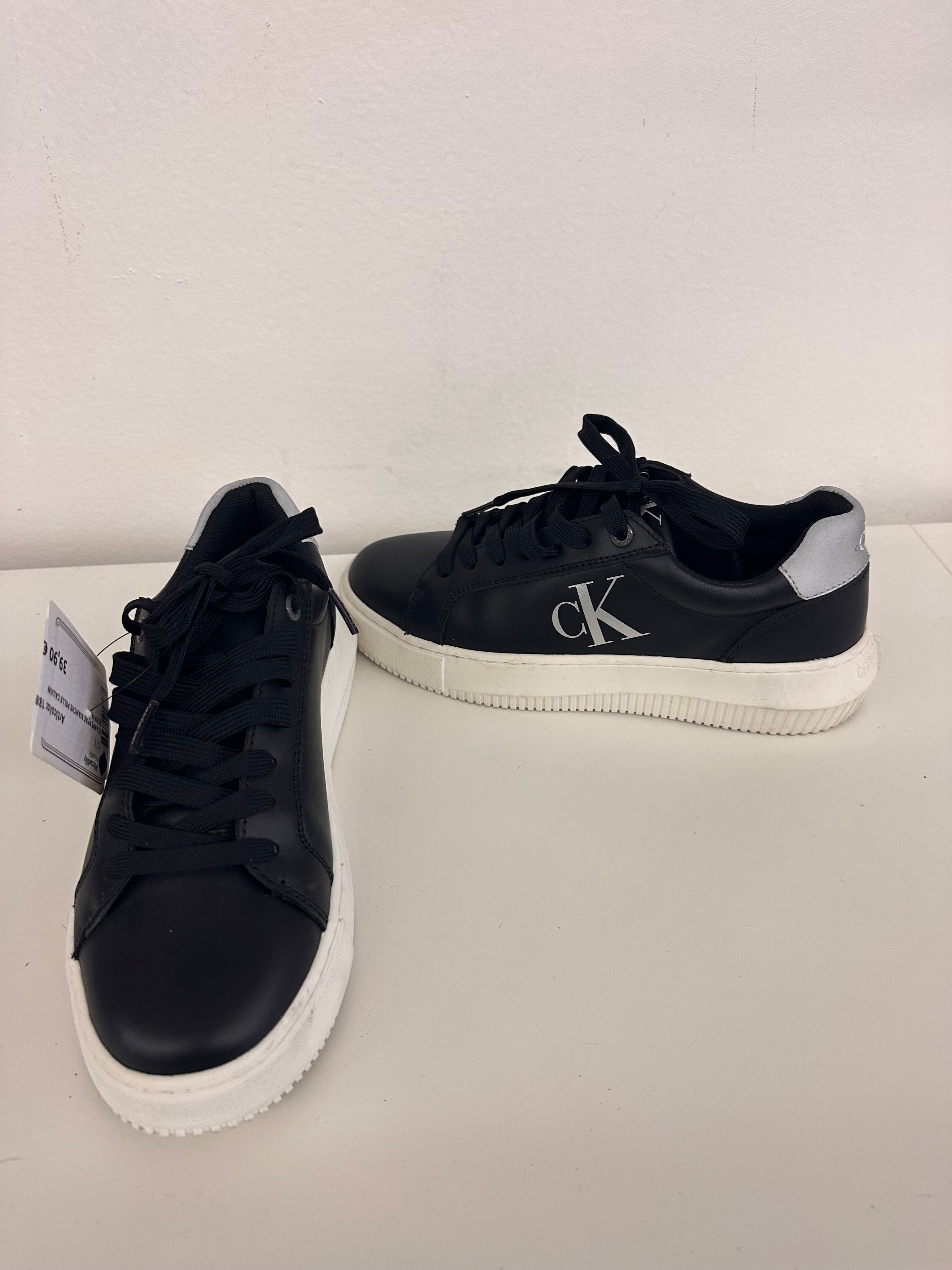 Scarpe Nere Bianche Pelle Calvin Klein N 37