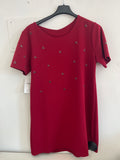 Vestito Rosso Applicazioni Brilli Tg Unica