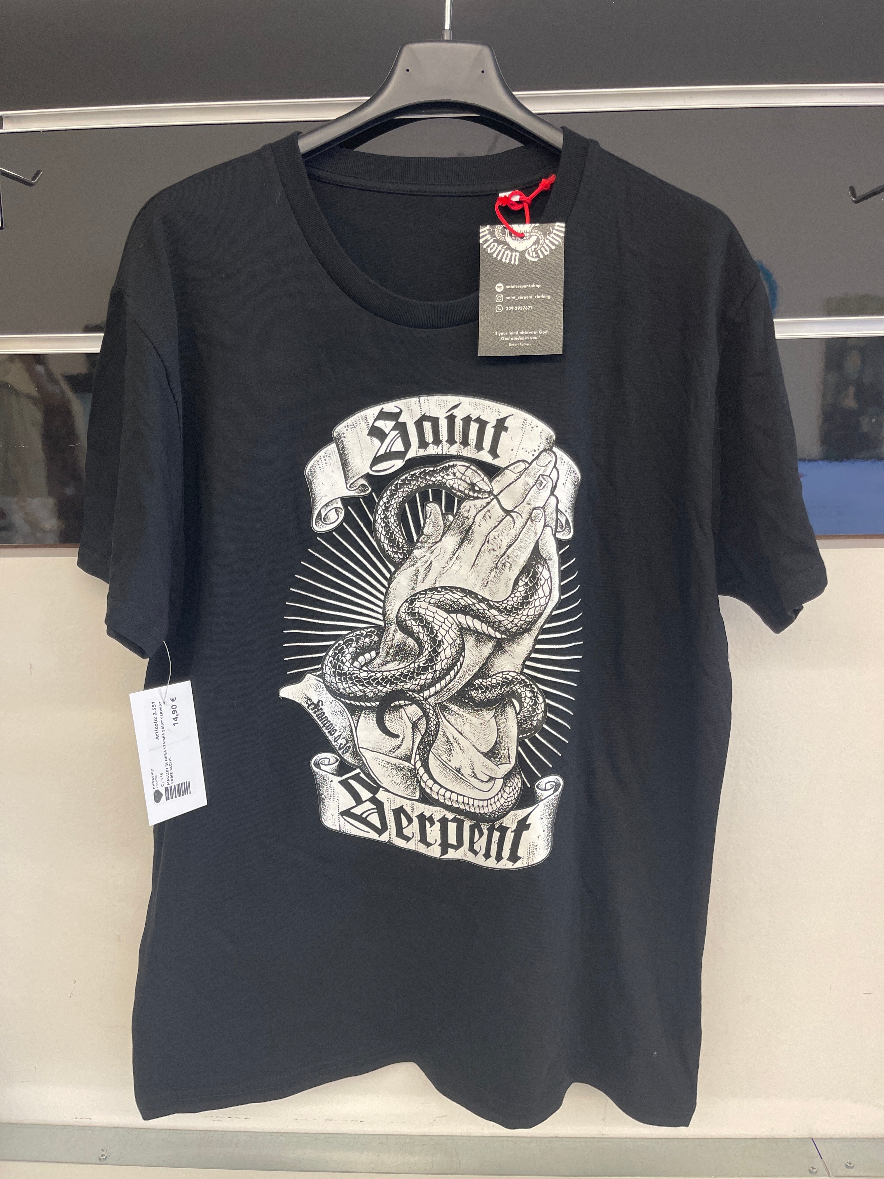Maglietta Nera Stampa Saint Serpent Varie Taglie