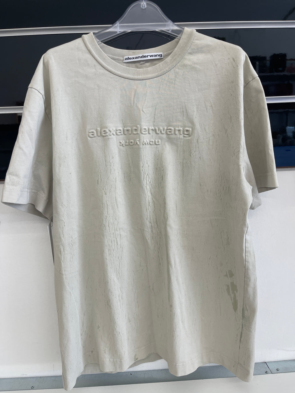Maglietta Uomo Alexander Wang Scritta Rilievo Tg M