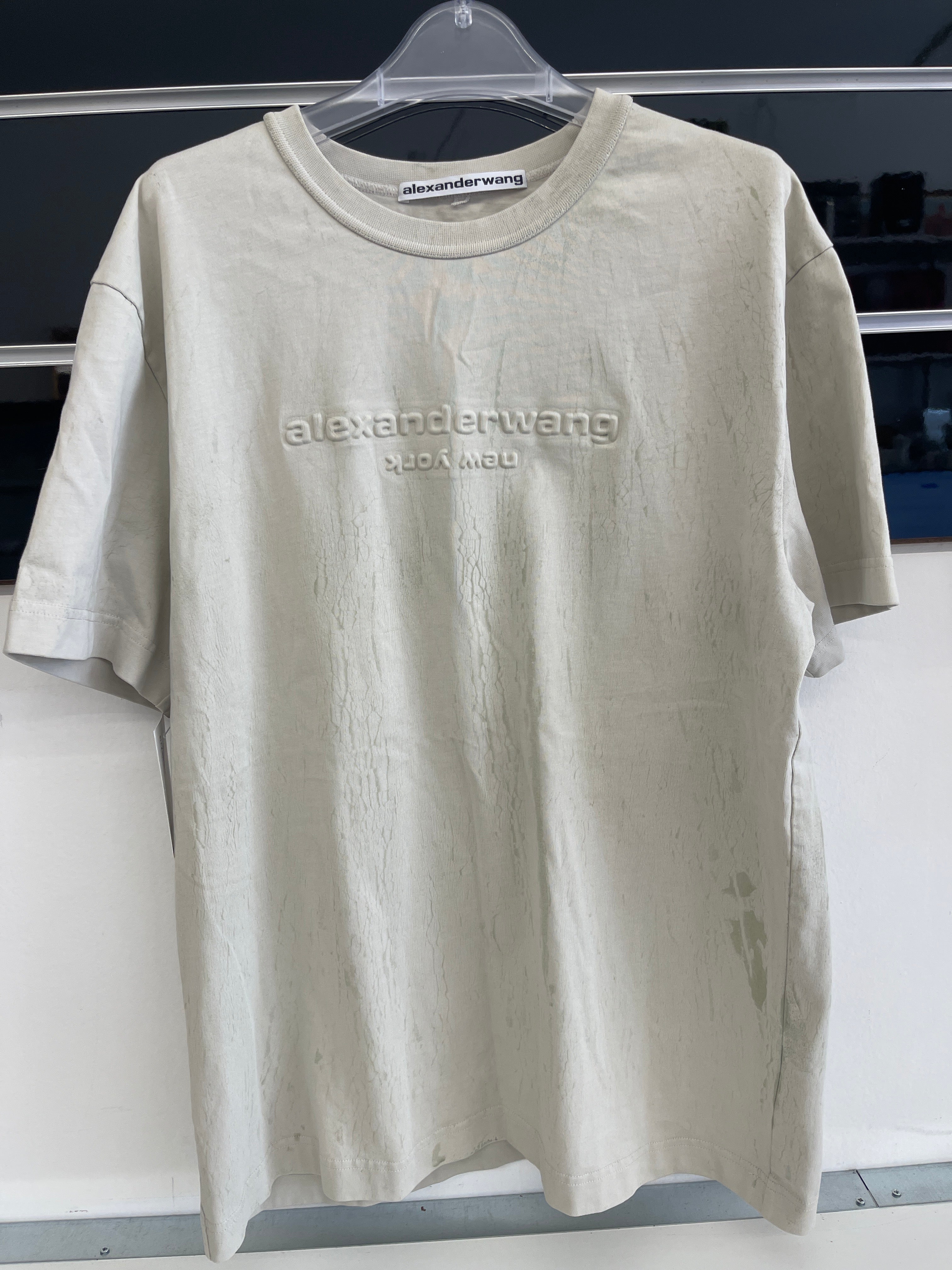 Maglietta Uomo Alexander Wang Scritta Rilievo Tg M