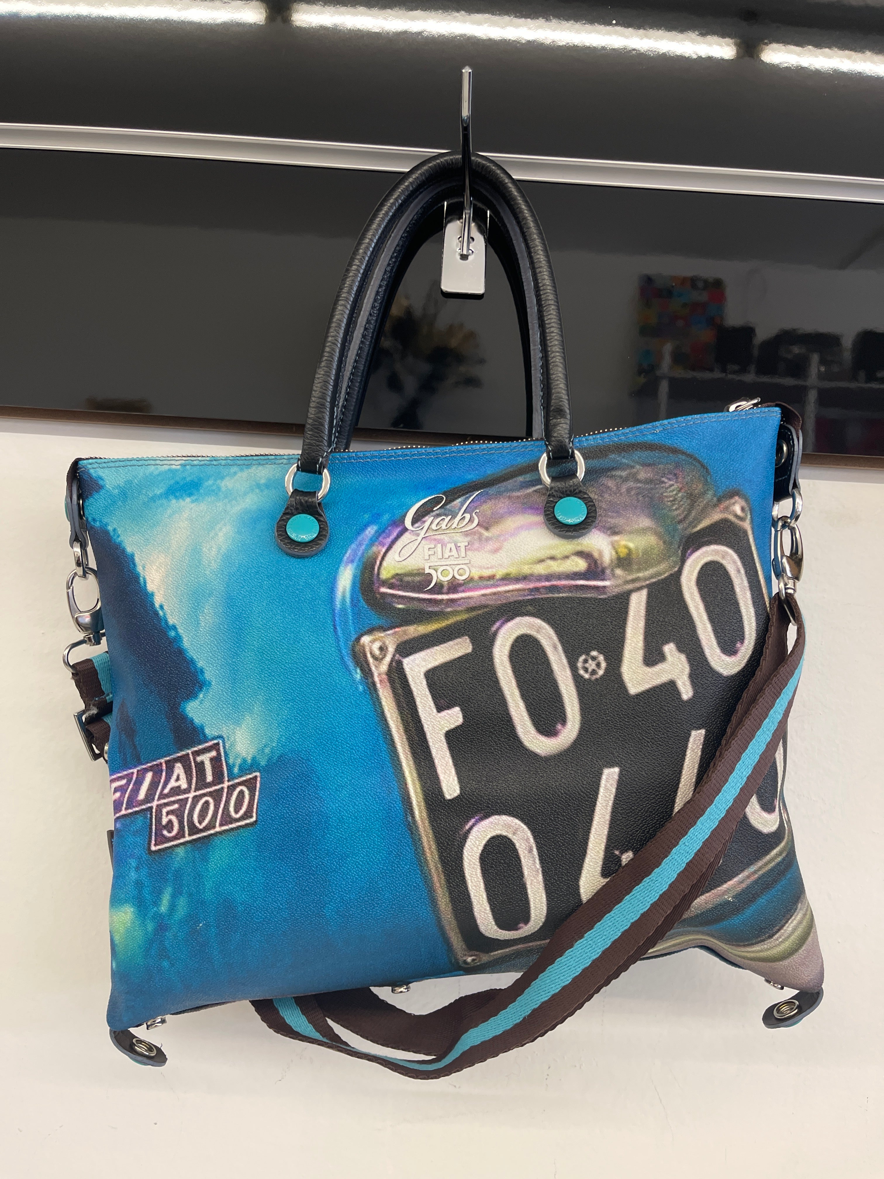 Borsa Blu Pelle Gabs Fiat 500