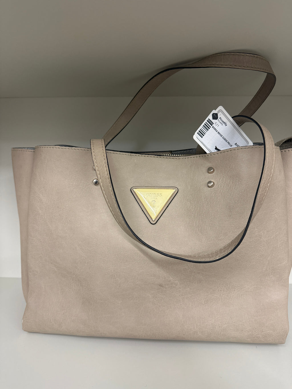 Borsa Beige Guess Pelle