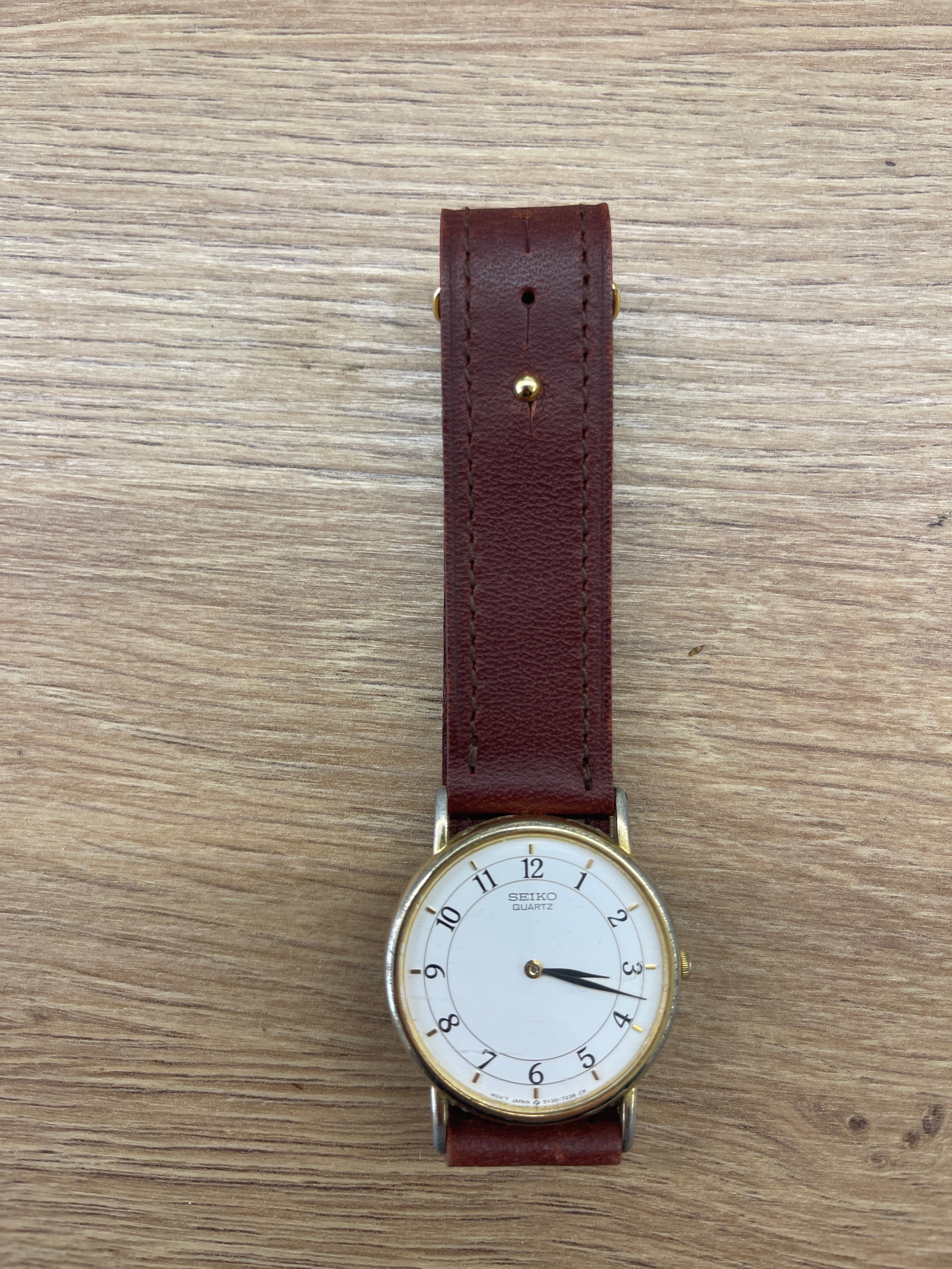 Orologio Vintage Seiko 8d0191 Cinturino In Pelle