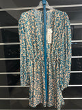 Abitoi Beige Fantasia Leopardata Azzurra Filo Brilli Con Citurina Tg M Please Nuovo Con Etichetta