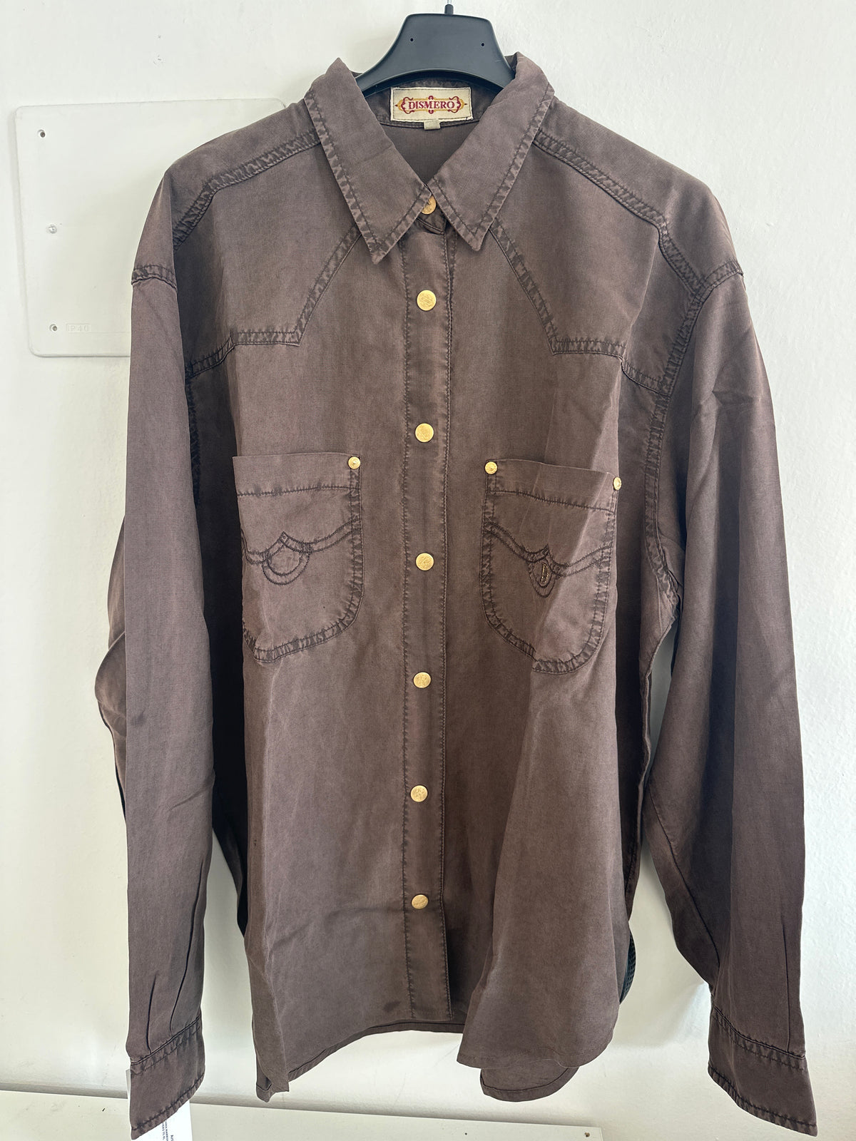 Camicia Donna Marrone Bottoni Dorati Dismero Tg Xl