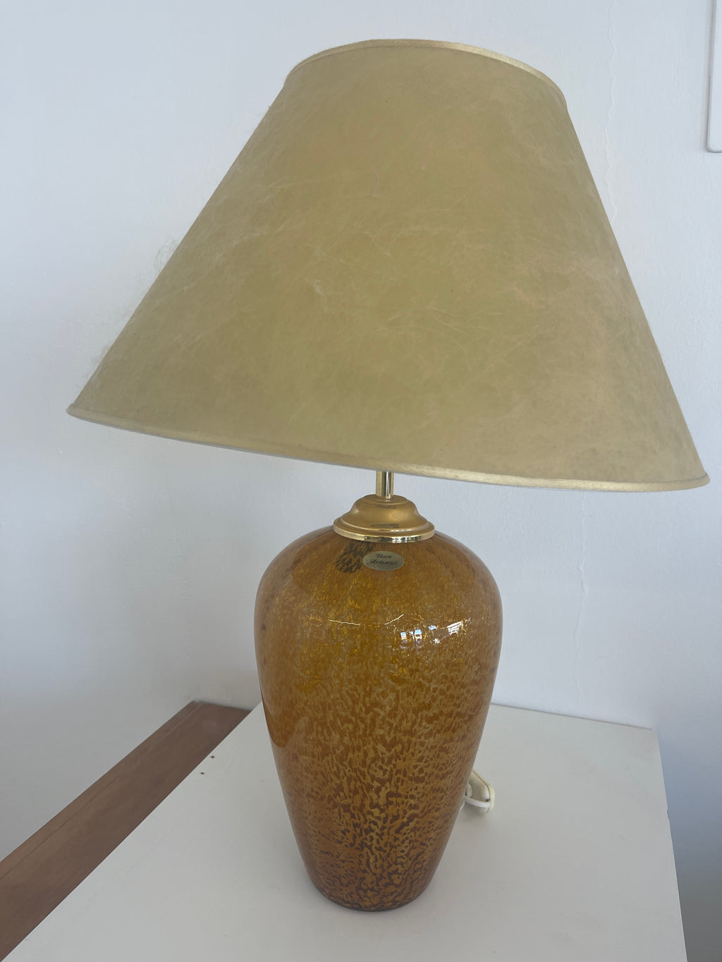 Lampada Da Tavolo Teorema Murano Decorazione Foglia Oro 24k