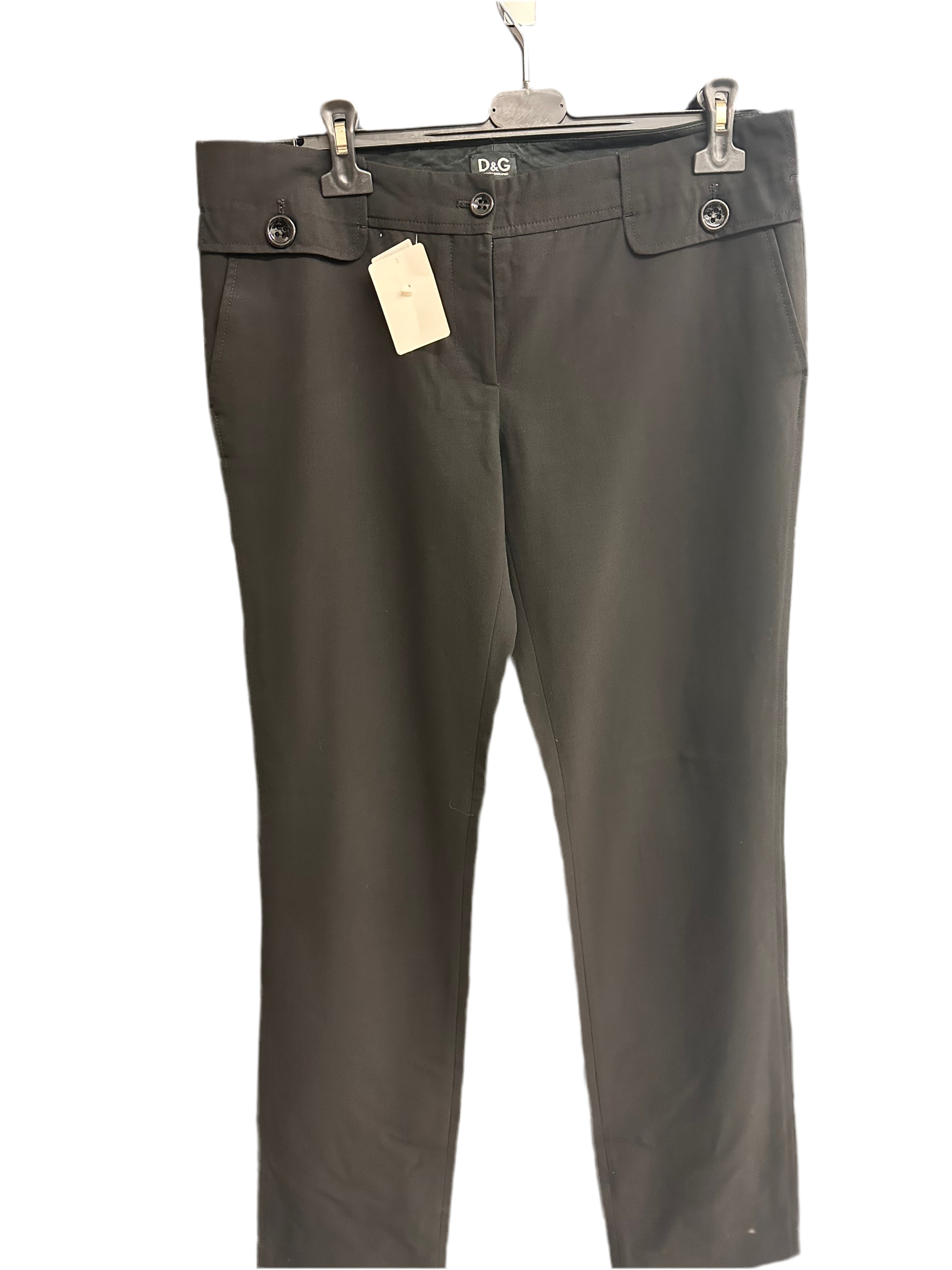 Pantalone Nero Misto Lana Dolce&gabbana Tg 46