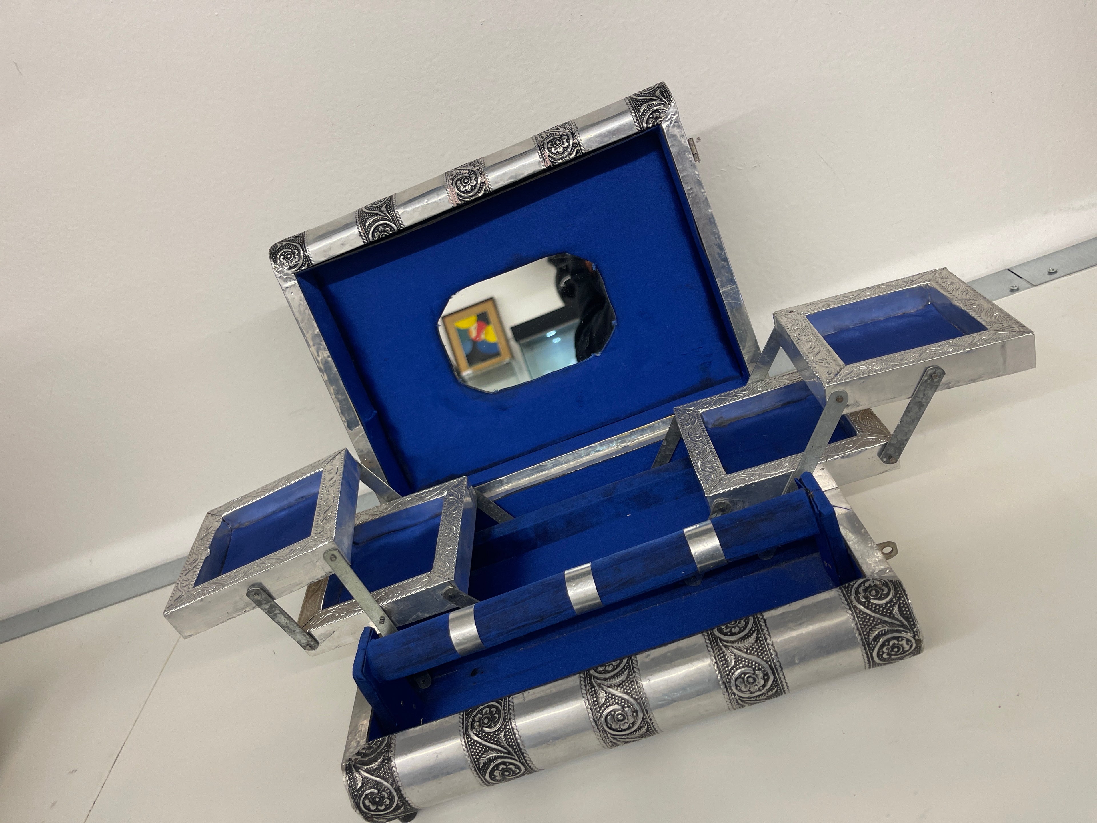 Cofanetto Portagioie Argento Indiano Stile Etnico