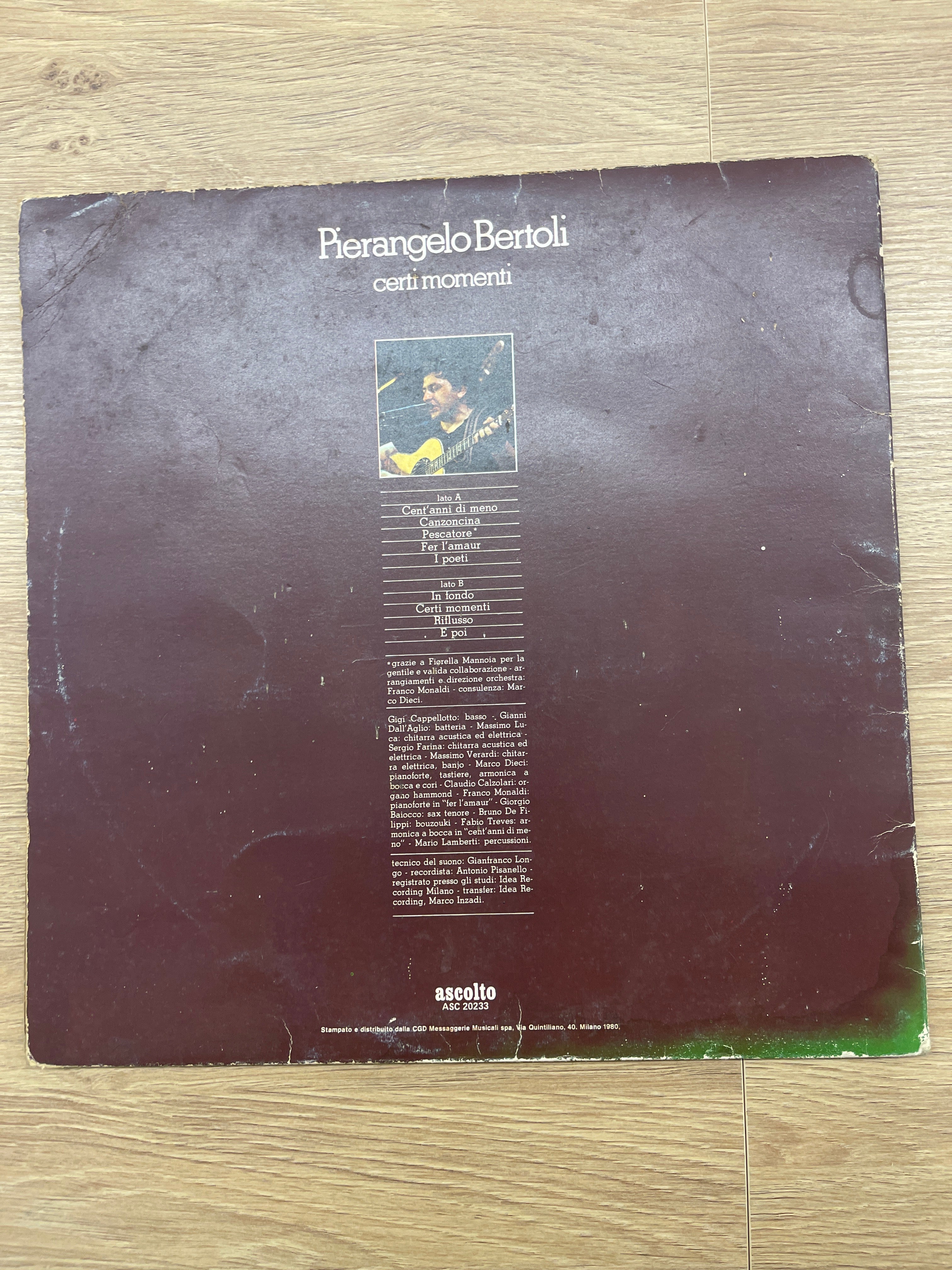 Disco Lp 33 Giri Vinile Pierangelo Bertoli –certi Momenti