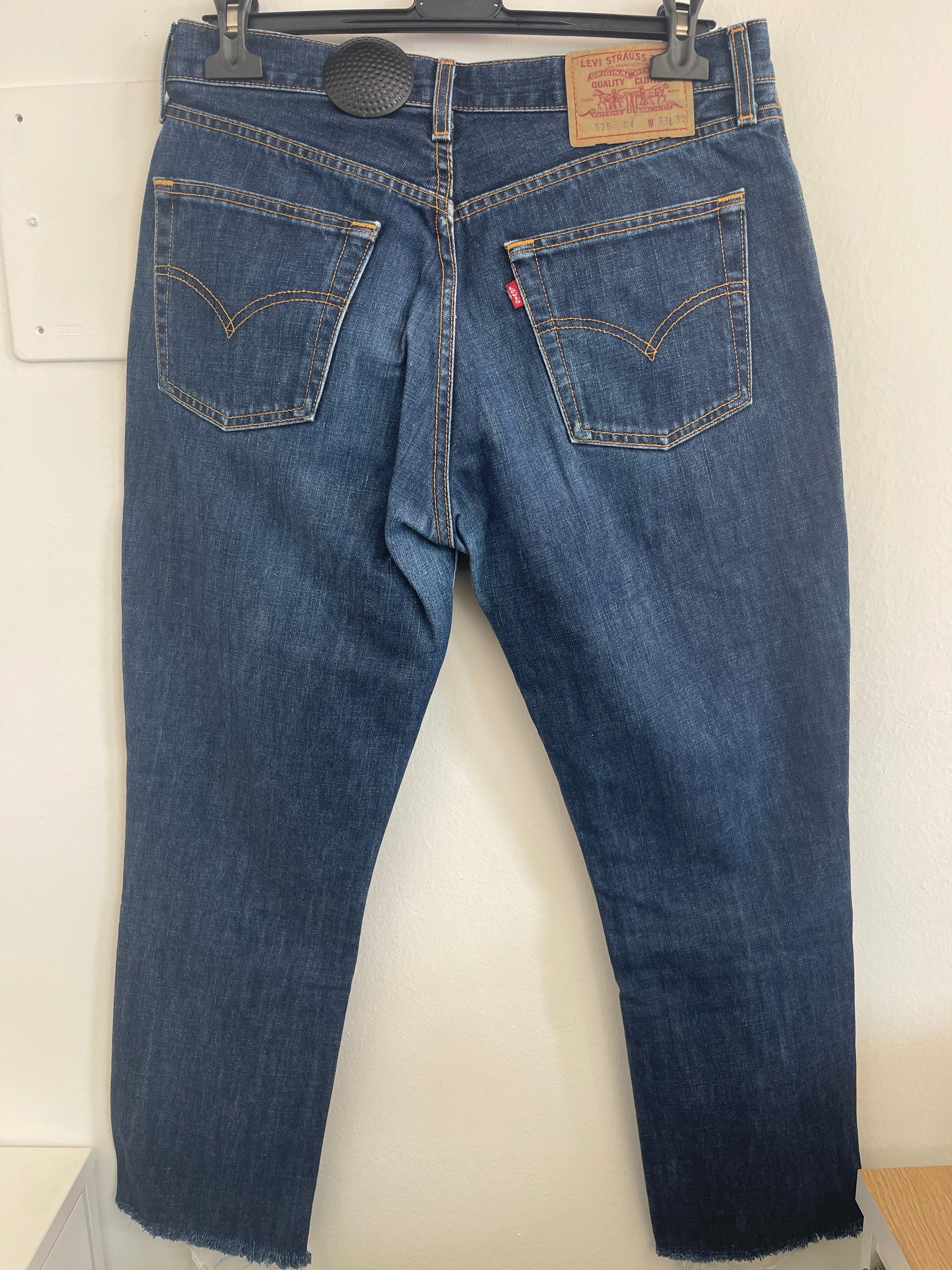 Jeans Lavaggiu Scuro Levi's 525 Strappi Tg 46