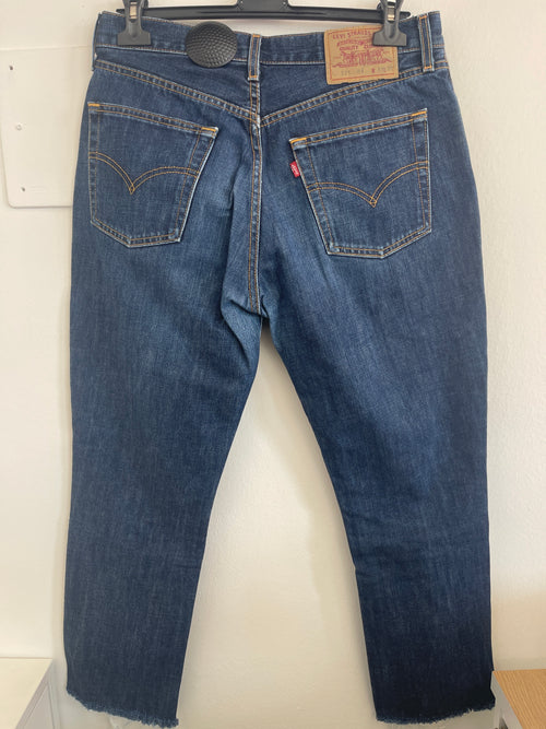 Jeans Lavaggiu Scuro Levi's 525 Strappi Tg 46