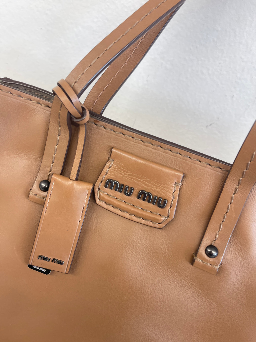 Borsa Tote Miu Miu Rr2000 City In Pelle Di Vitello
