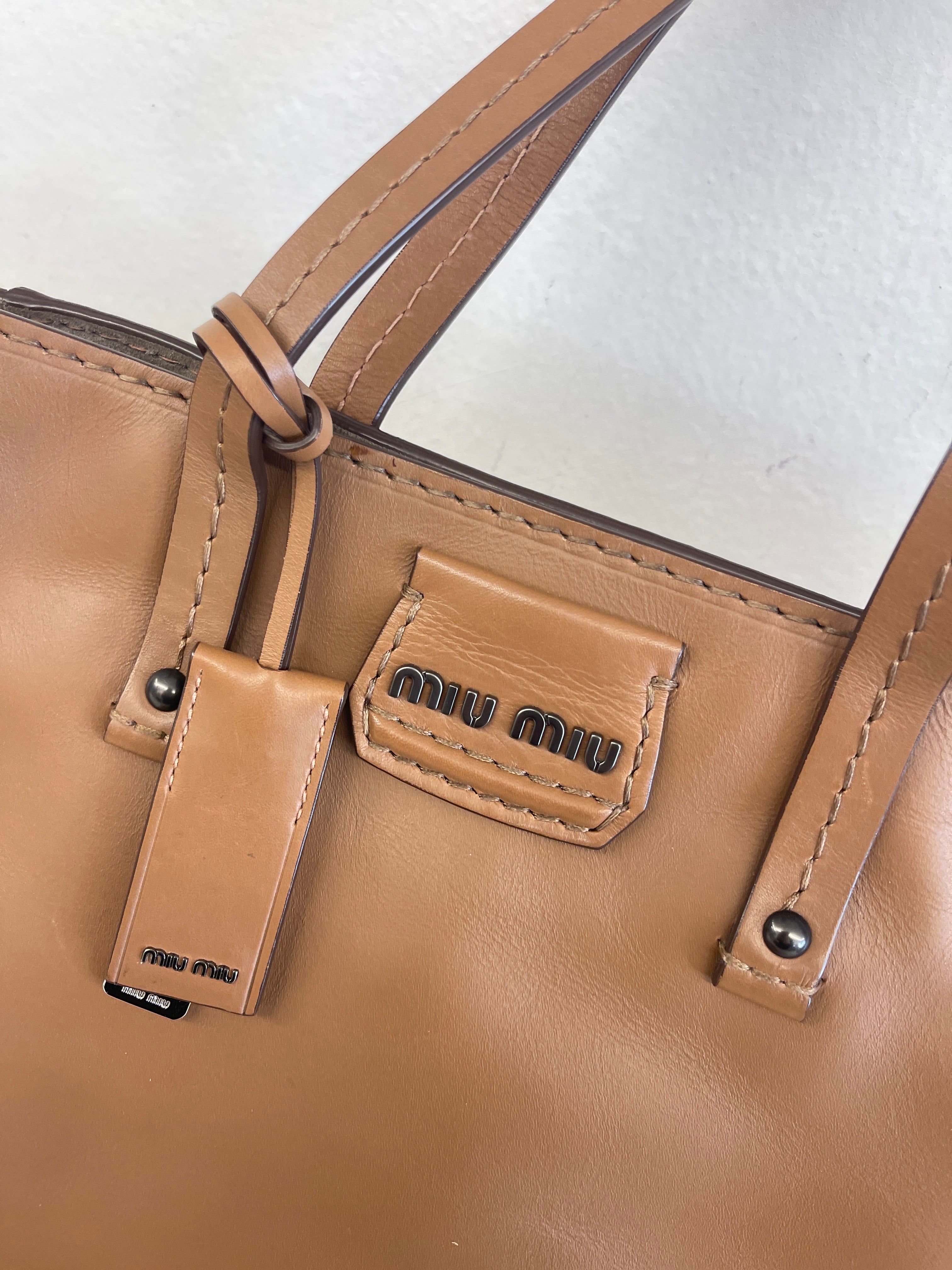 Borsa Tote Miu Miu Rr2000 City In Pelle Di Vitello