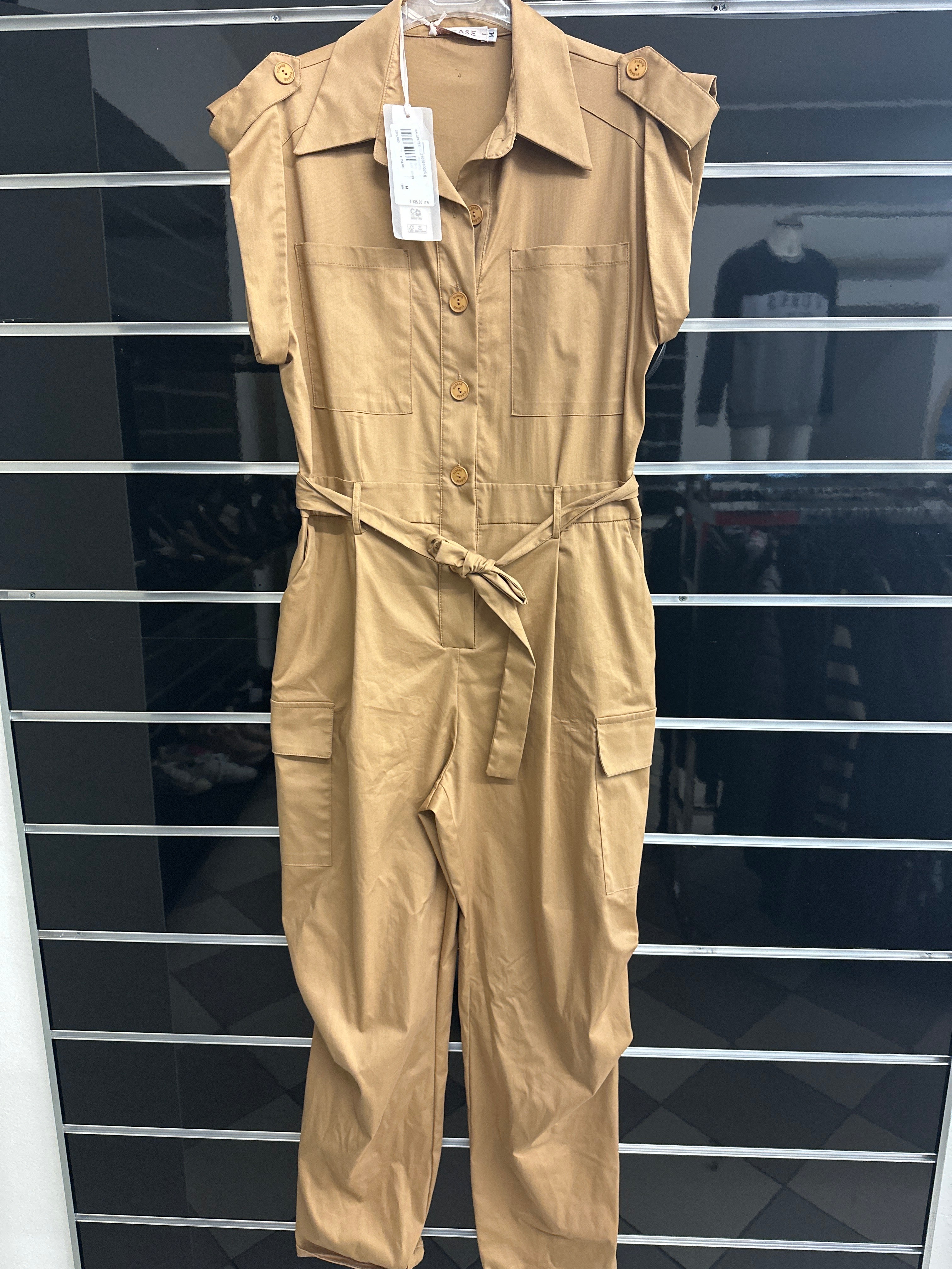 Tuta Donna Intera Beige Con Tasconi Tg M Please Nuovo Con Etichetta