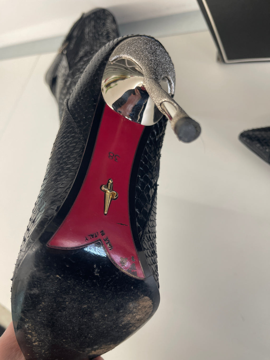 Stivali Alti In Pitone Cesare Paciotti N 38